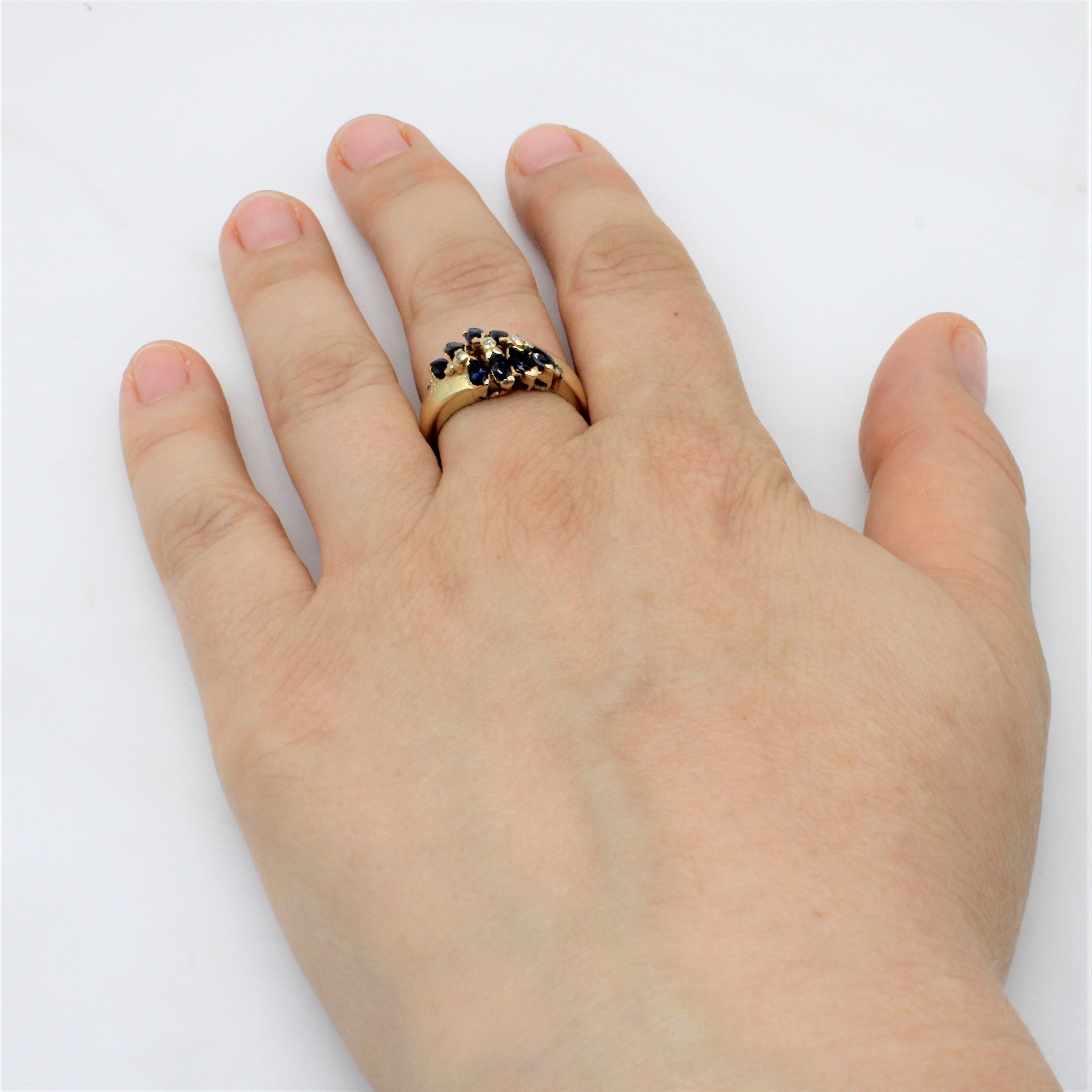 Sapphire & Diamond Bypass Ring | 0.60ctw, 0.05ctw | SZ 8.5 |