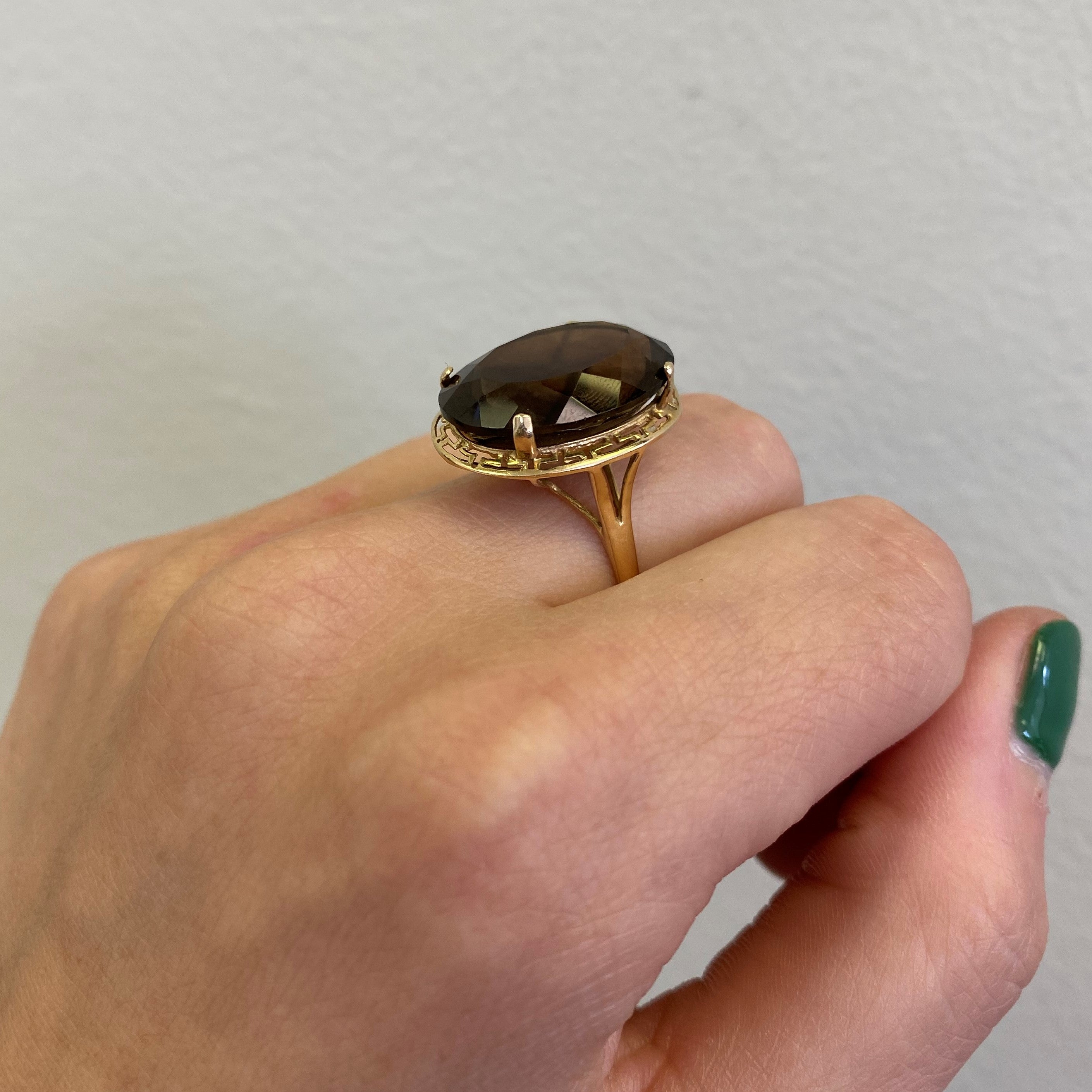 Smoky Quartz Cocktail Ring | 14.00ct | SZ 7.25 |