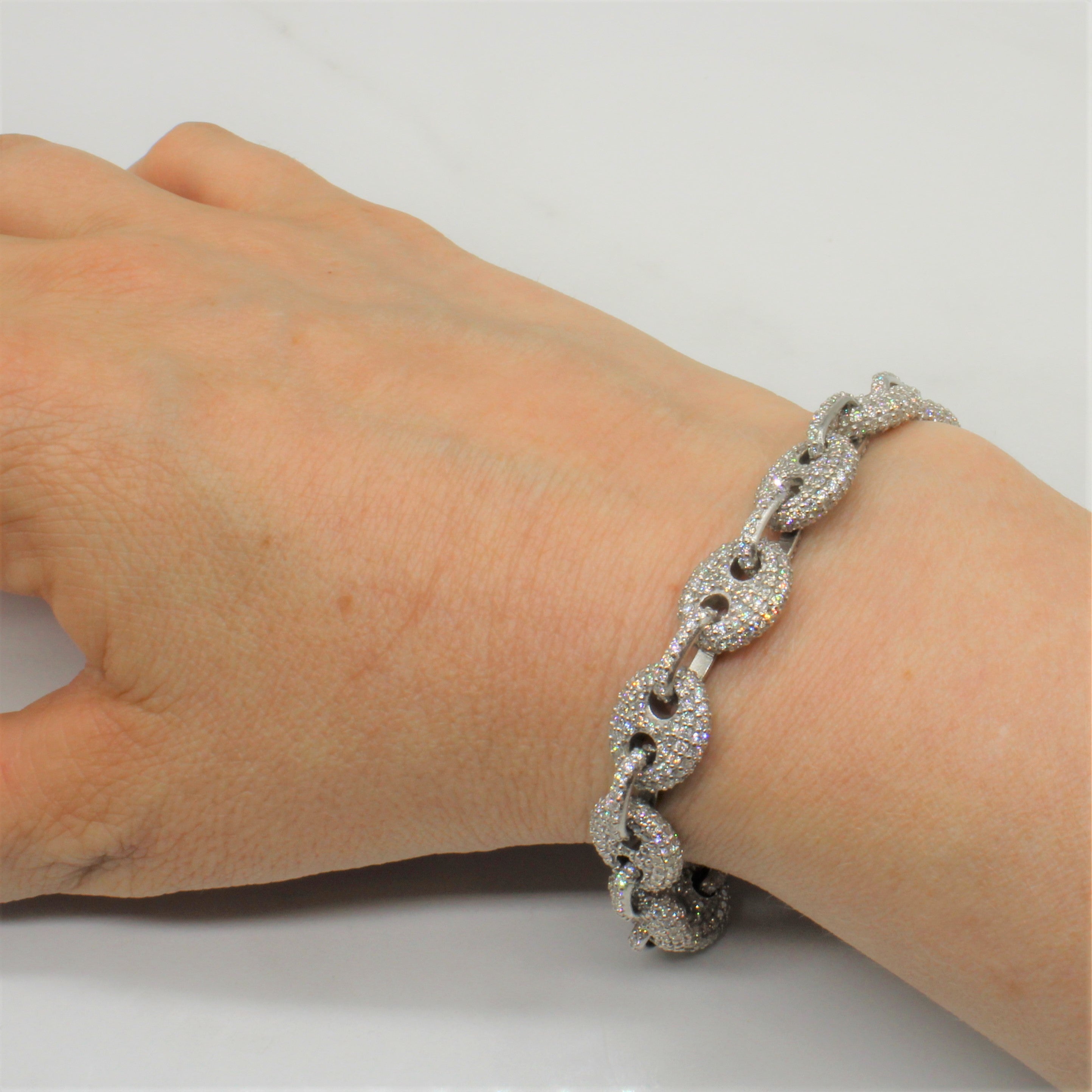 Diamond Encrusted Link Bracelet | 10.00ctw | 8.5" |