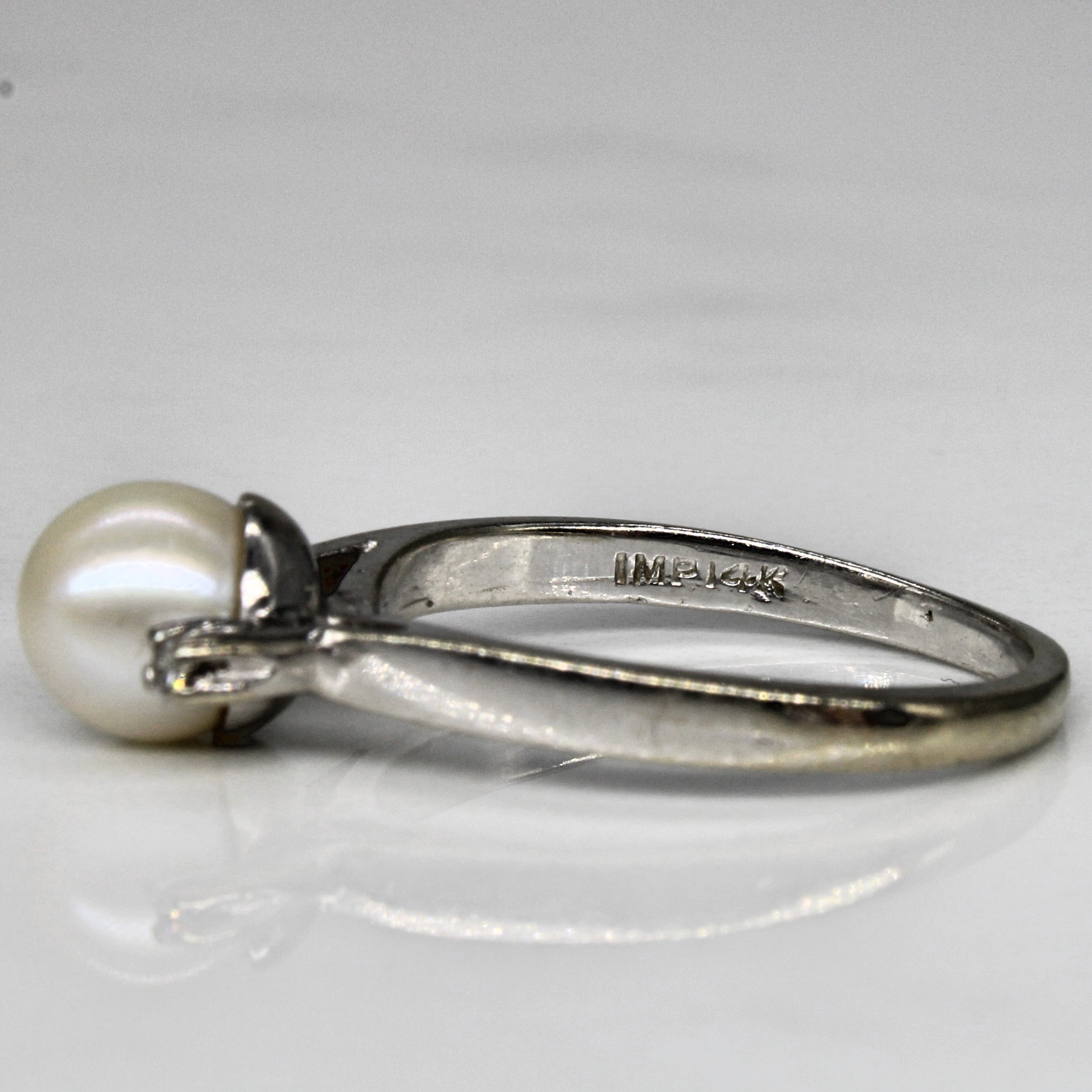 Pearl & Diamond Ring | 0.02ctw | SZ 5.5 |