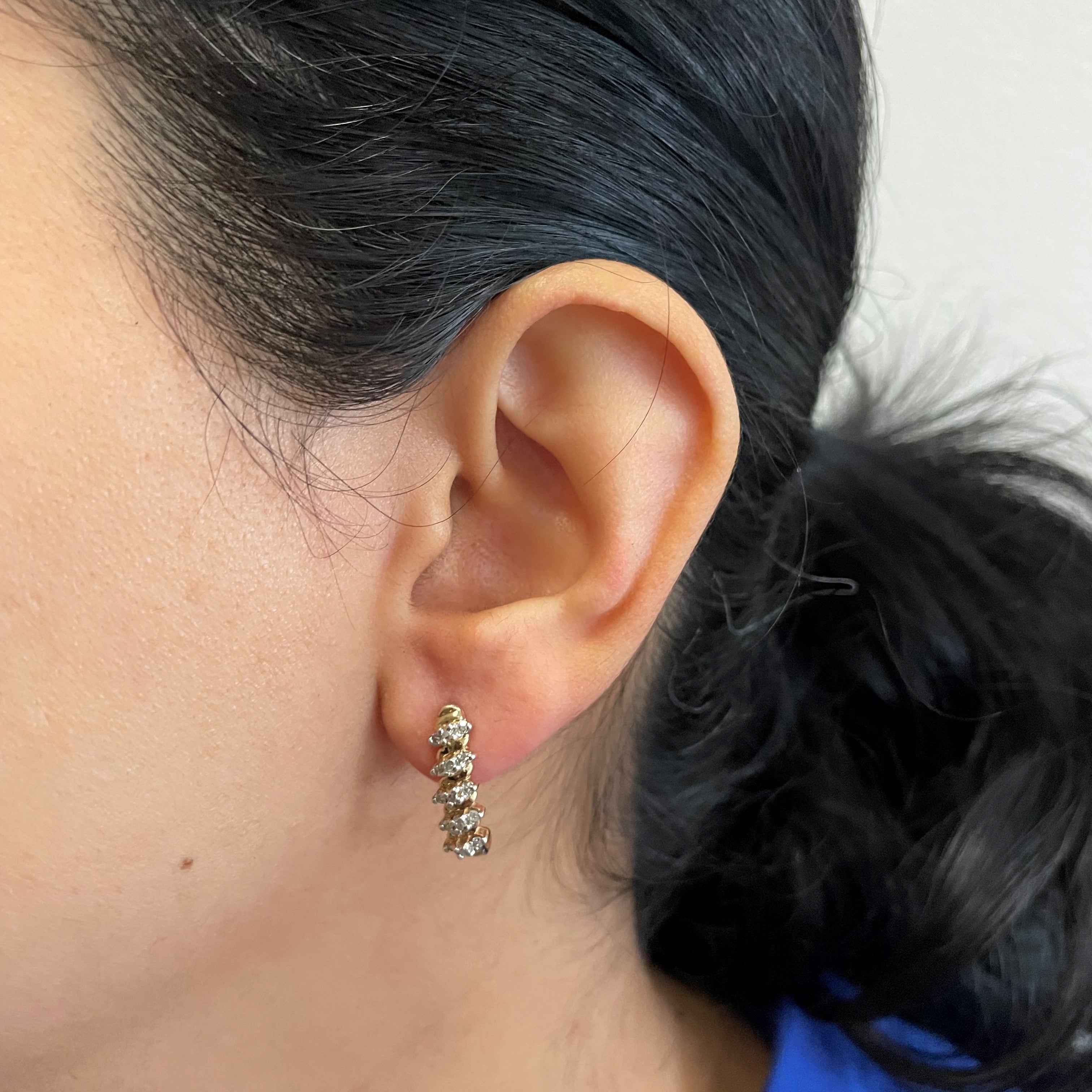 Diamond Drop Stud Earrings | 0.24ctw |