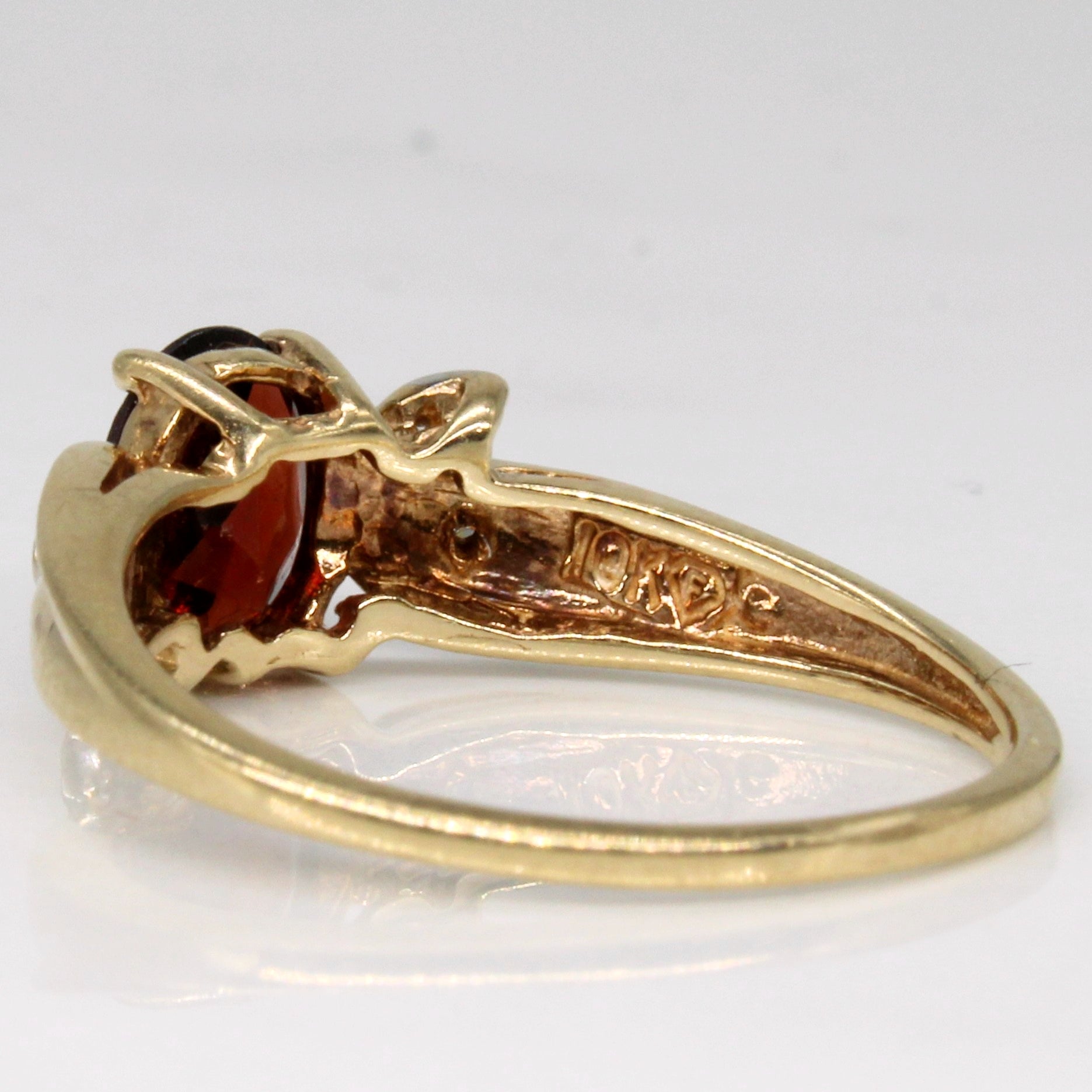 Garnet & Diamond Bypass Ring | 0.75ct, 0.02ctw | SZ 7 |