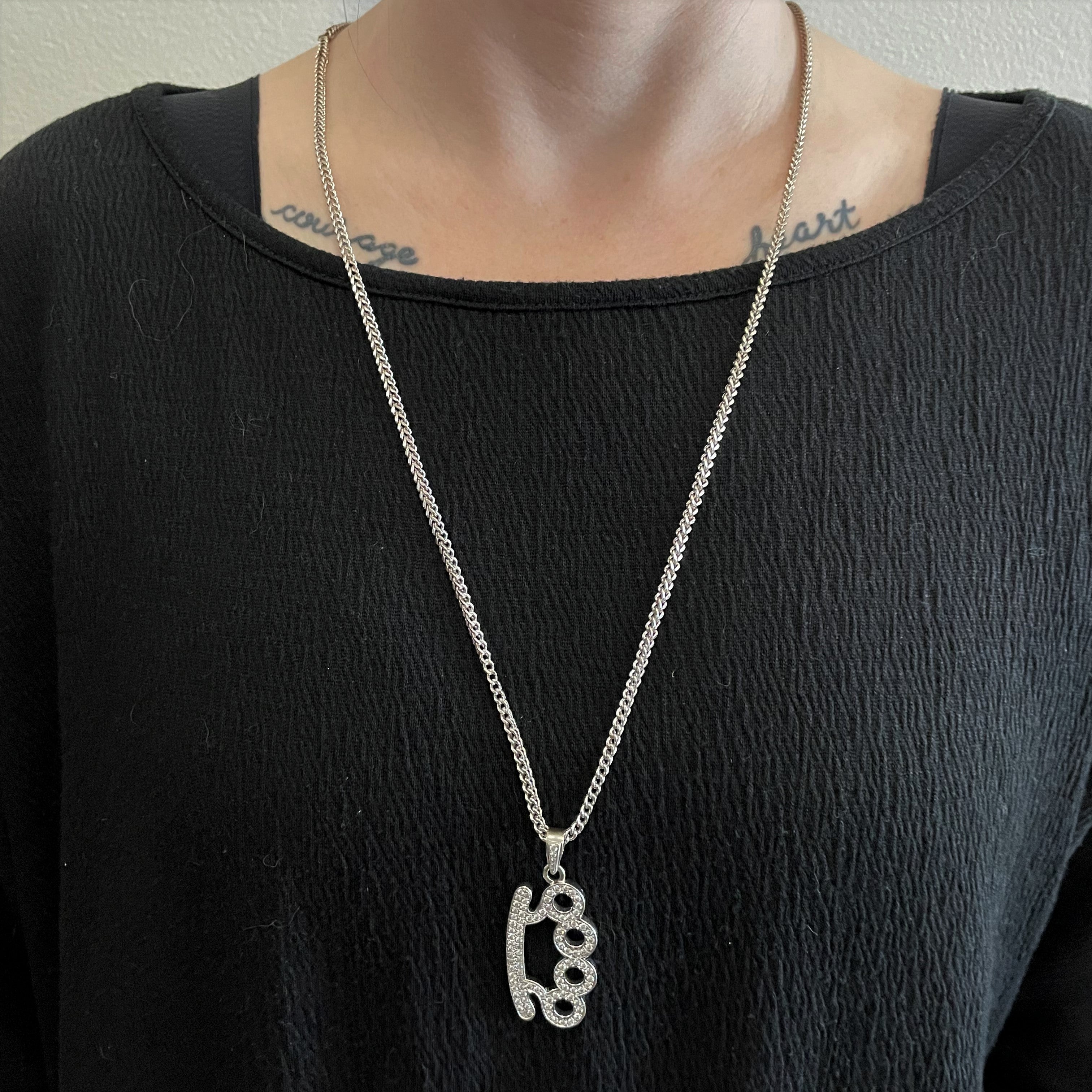 Diamond Brass Knuckle Necklace | 1.50ctw | 32" |