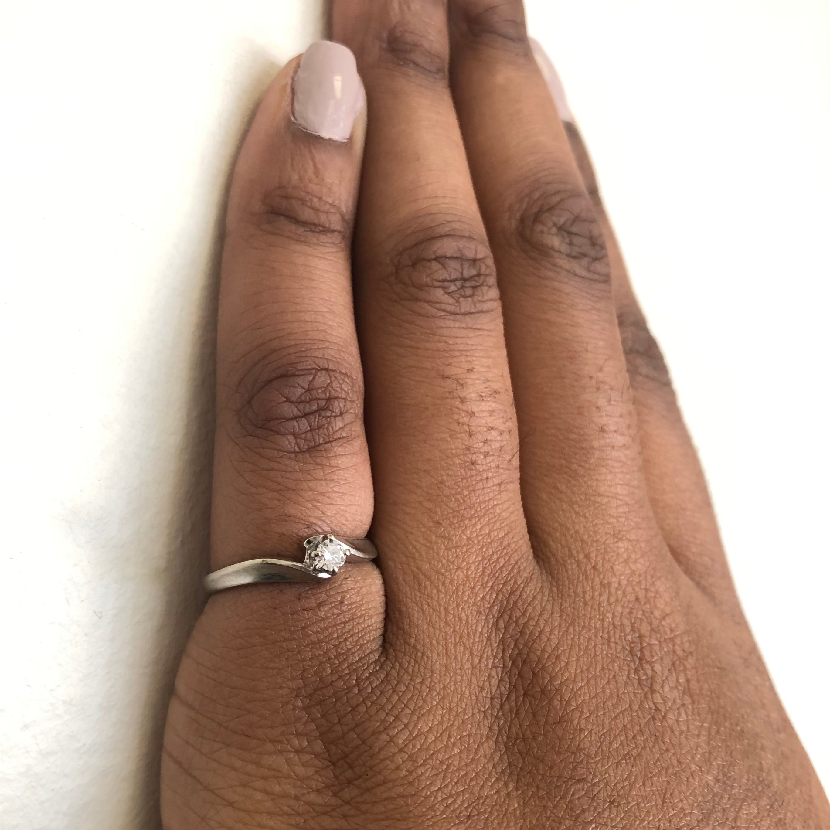 Solitaire Diamond Bypass Ring | 0.10ct | SZ 7 |