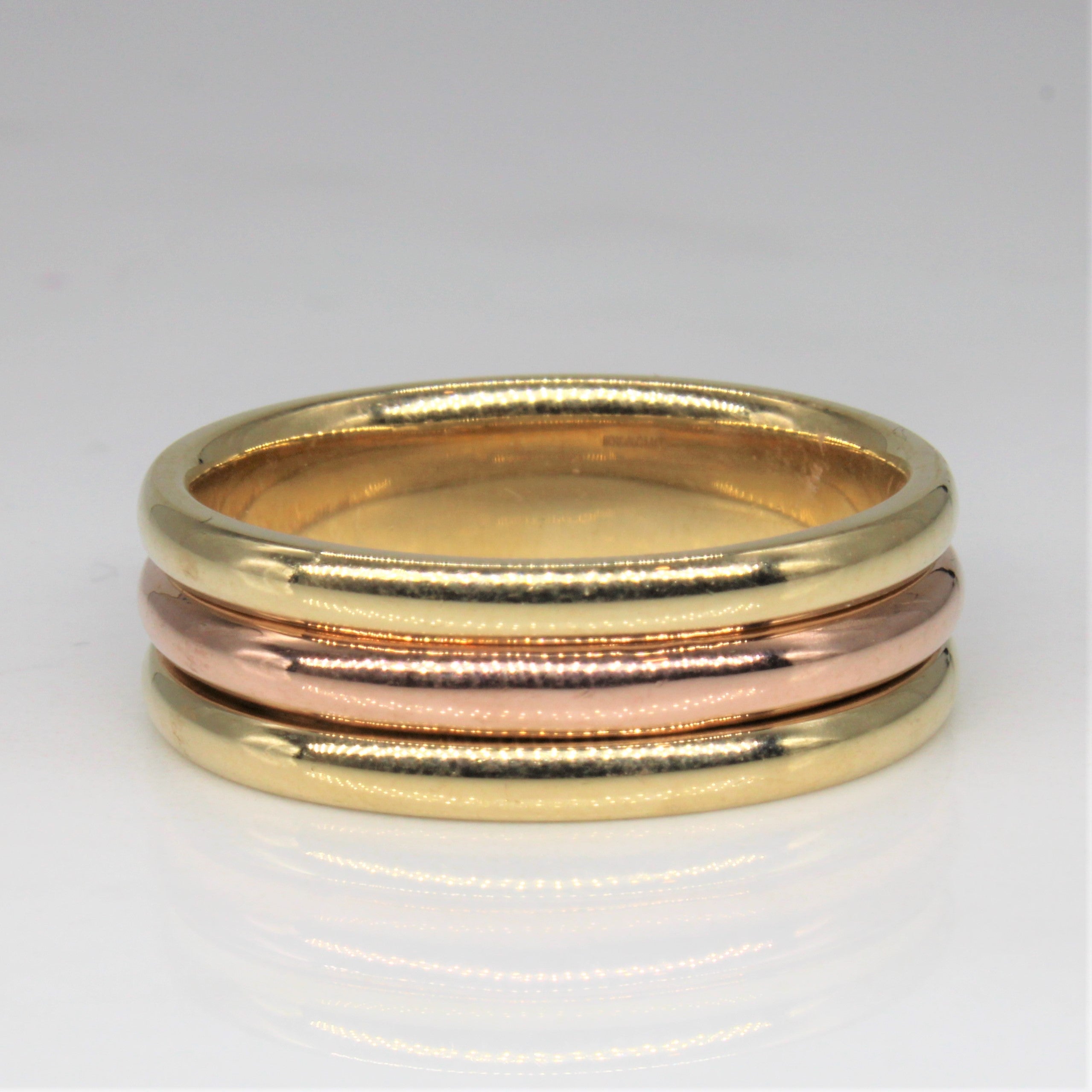 Bague en fil d'or rose et jaune | Taille 11 |
