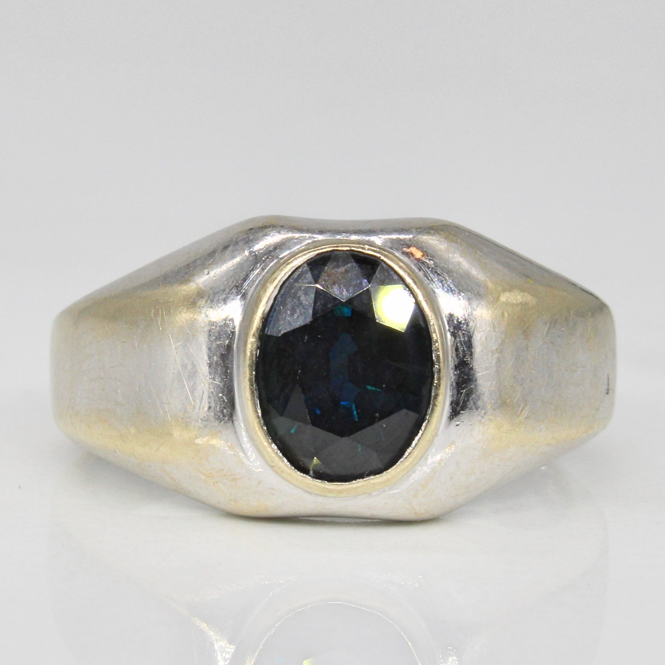 Bague saphir à bords plats et effilés | 2,38 ct | Taille 10,25 |