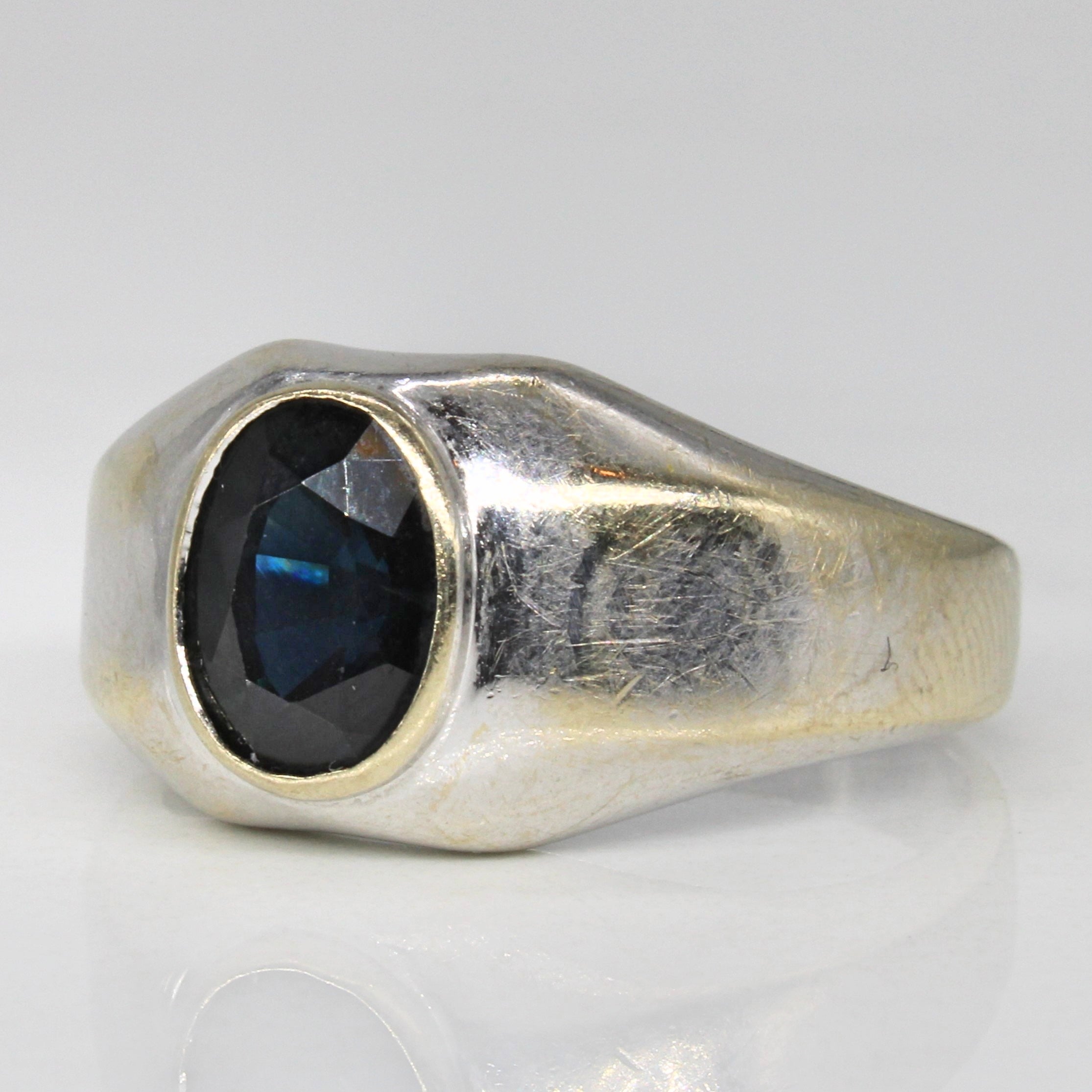 Bague saphir à bords plats et effilés | 2,38 ct | Taille 10,25 |