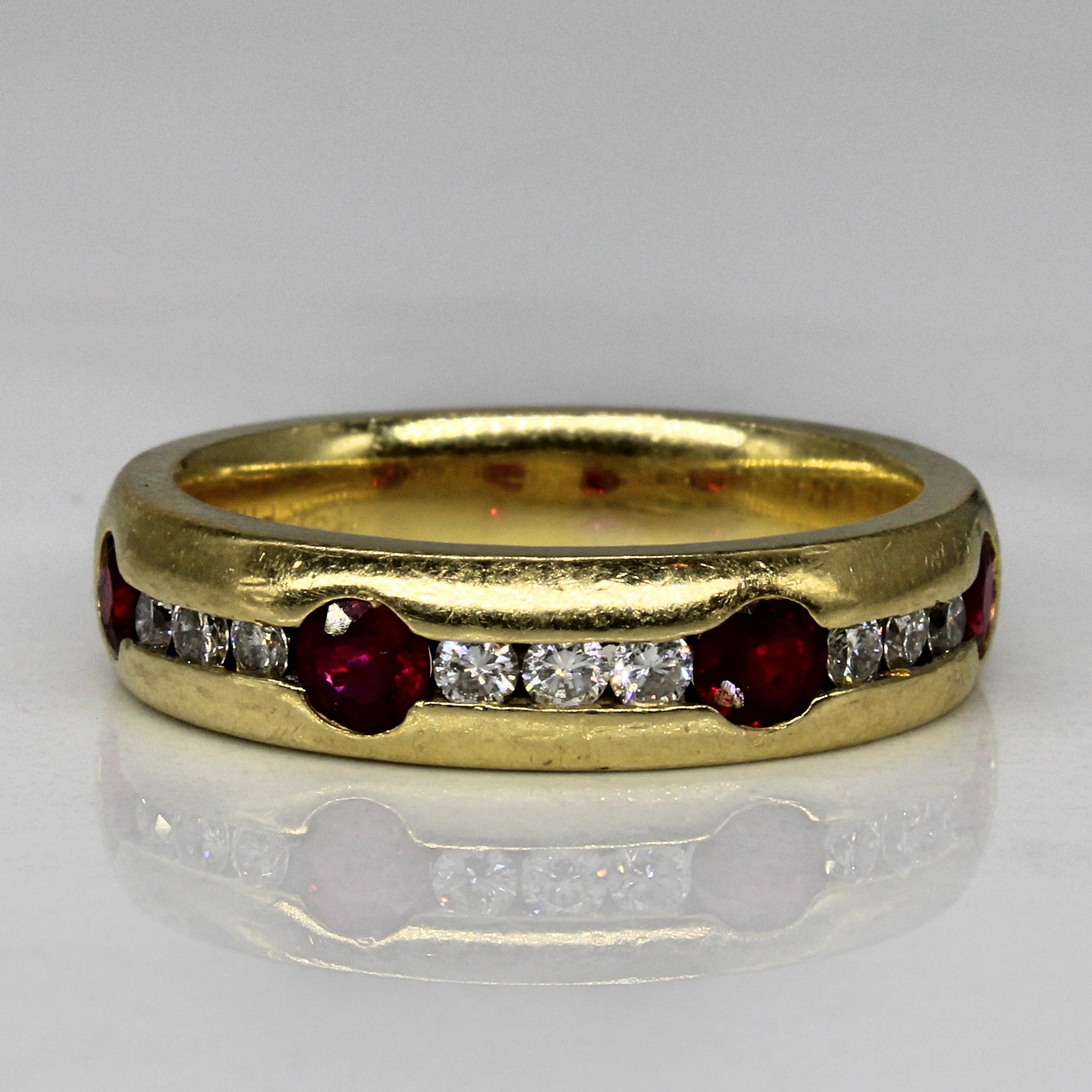 Synthetic Ruby & Diamond Ring | 0.60ctw, 0.23ctw | SZ 8 |