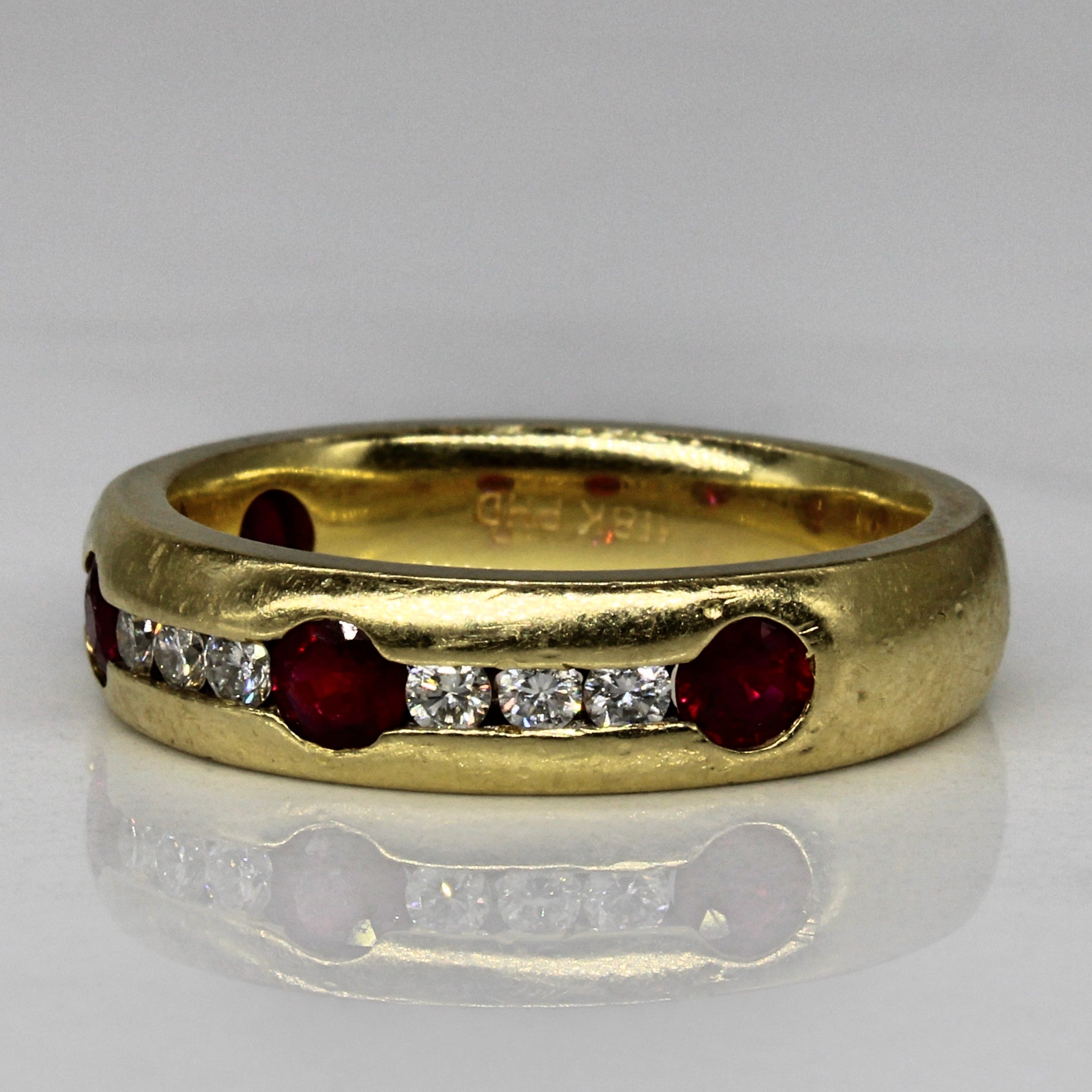 Synthetic Ruby & Diamond Ring | 0.60ctw, 0.23ctw | SZ 8 |