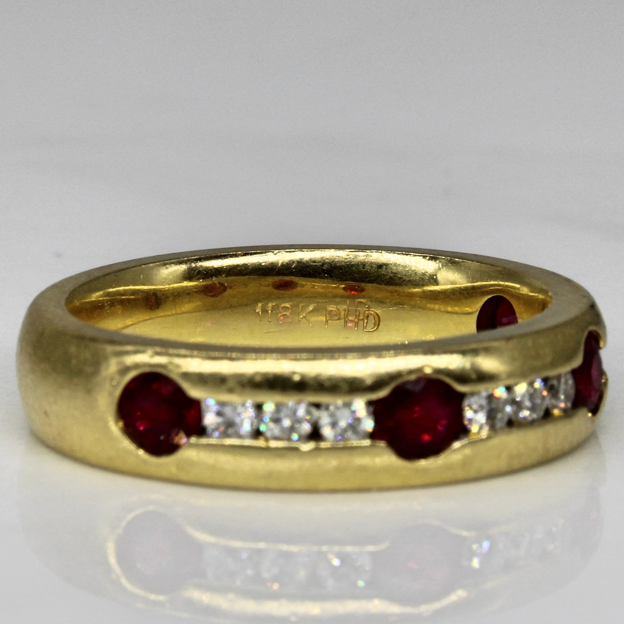 Synthetic Ruby & Diamond Ring | 0.60ctw, 0.23ctw | SZ 8 |