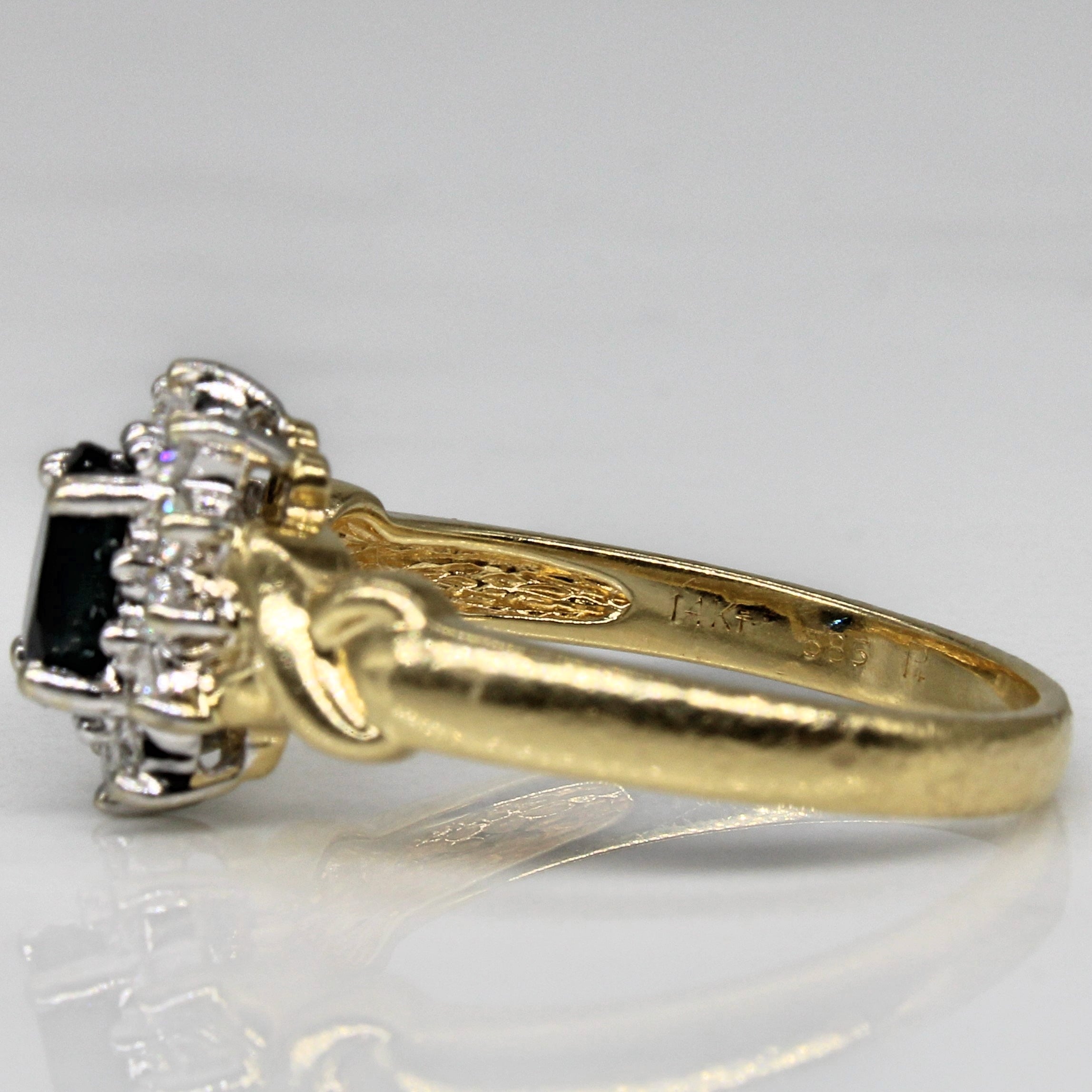 Synthetic Sapphire & Diamond Cocktail Ring | 0.55ct, 0.18ctw | SZ 6.25 |