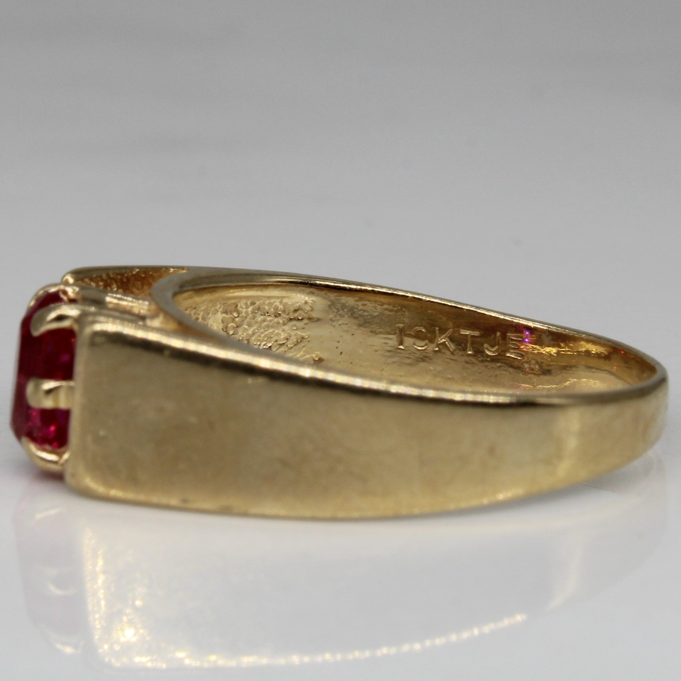 Synthetic Ruby High Set Ring | 0.40ct | SZ 5.75 |