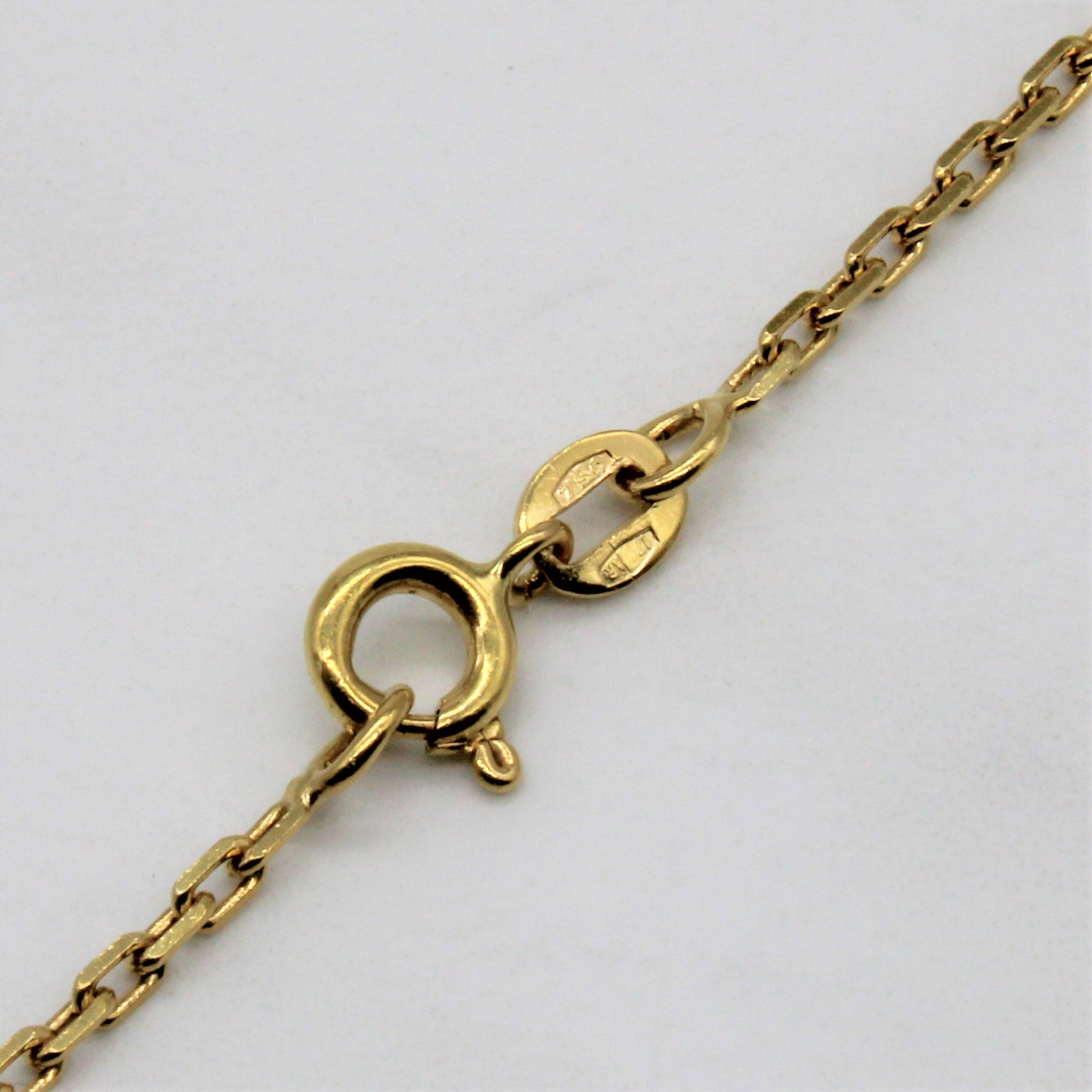 Vintage Italian Diamond Drop Plate Necklace | 0.33ctw | 17" |