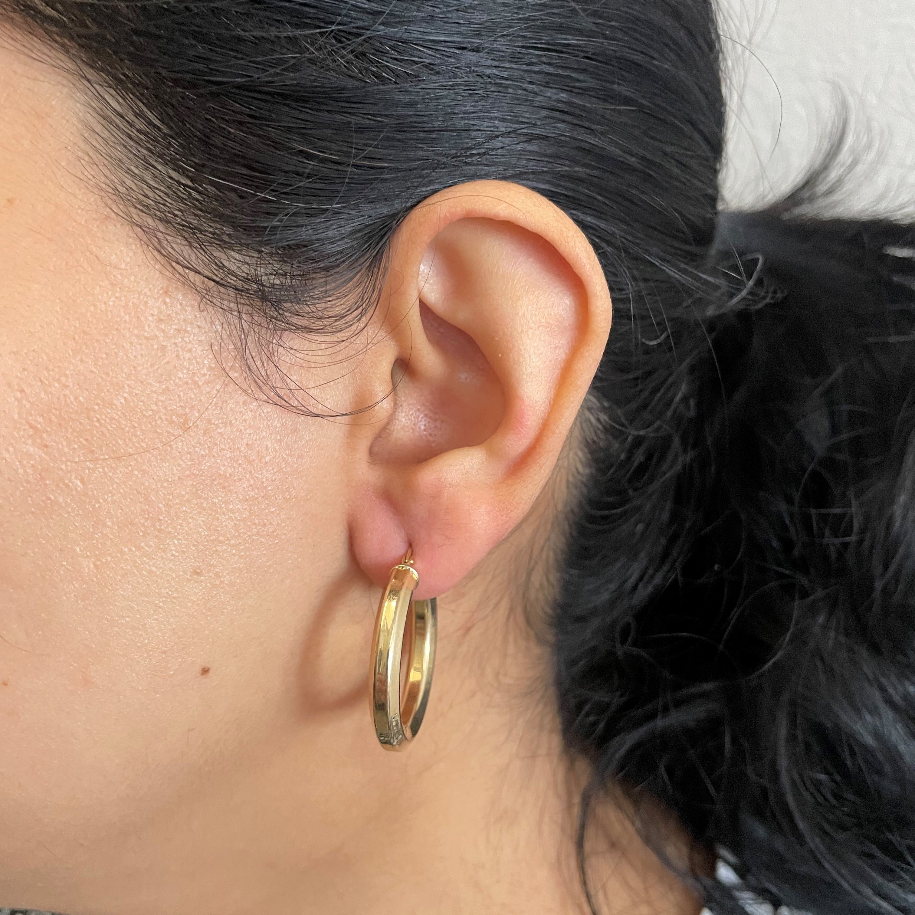 Yellow Gold Plain Hoops |