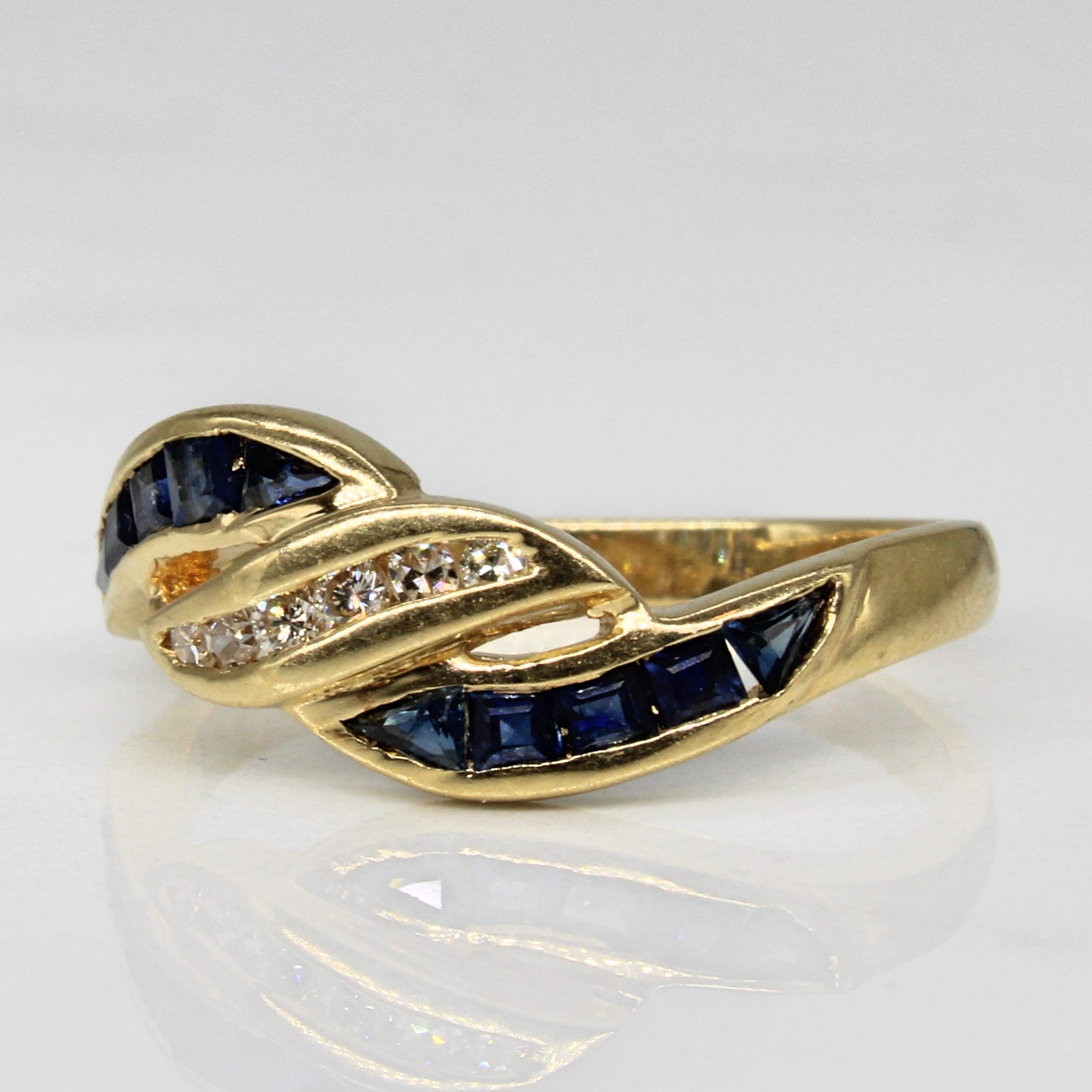 Sapphire & Diamond Bypass Band | 0.48ctw, 0.08ctw | SZ 5.75 |