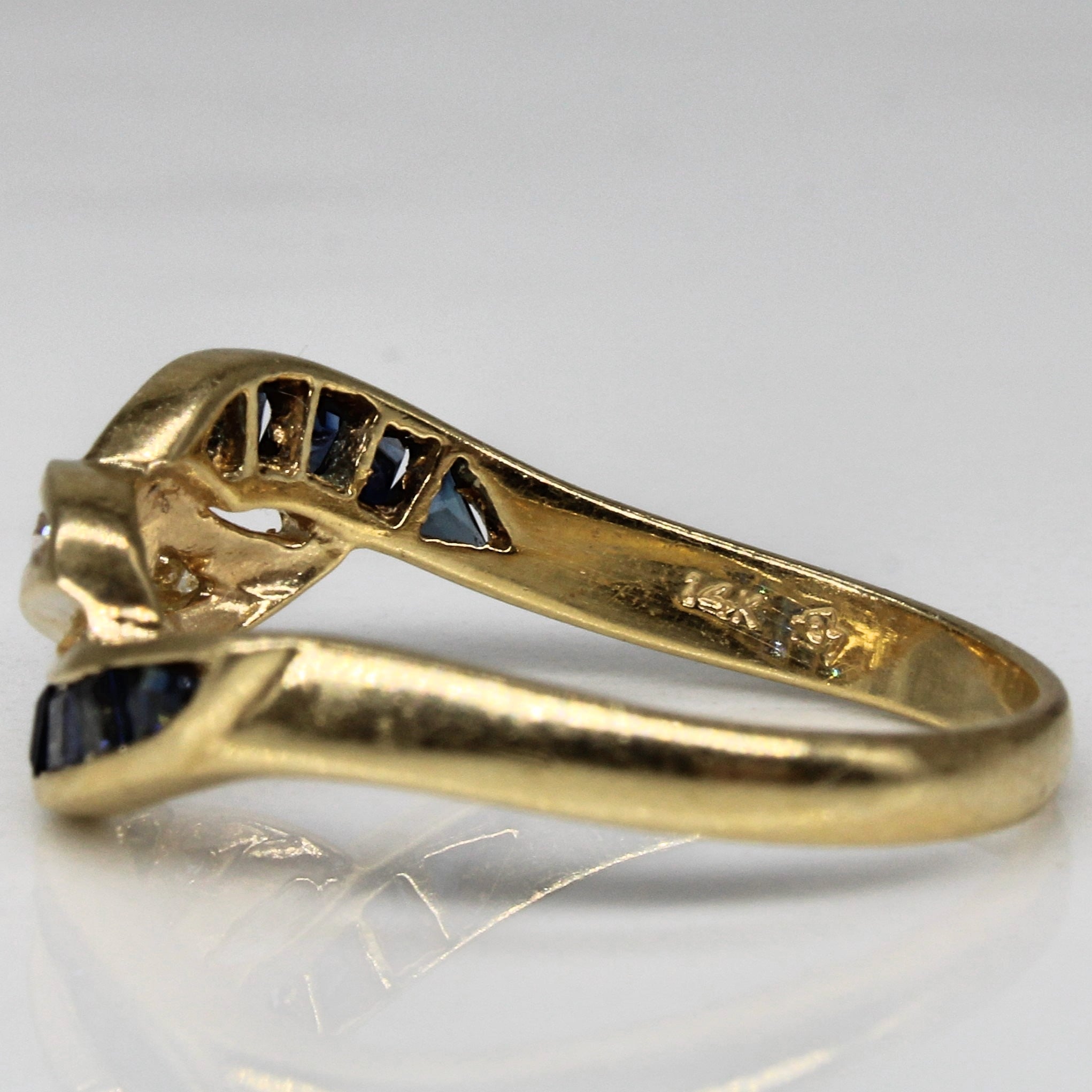 Sapphire & Diamond Bypass Band | 0.48ctw, 0.08ctw | SZ 5.75 |