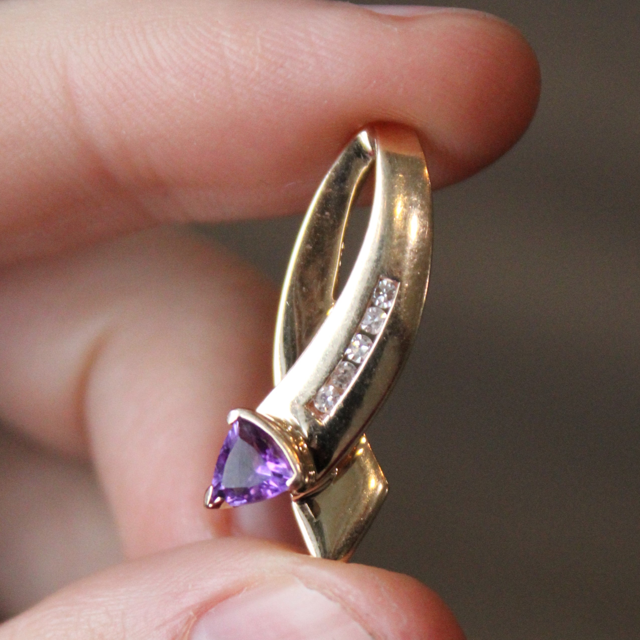 Amethyst & Diamond Pendant | 0.45ct, 0.08ctw |