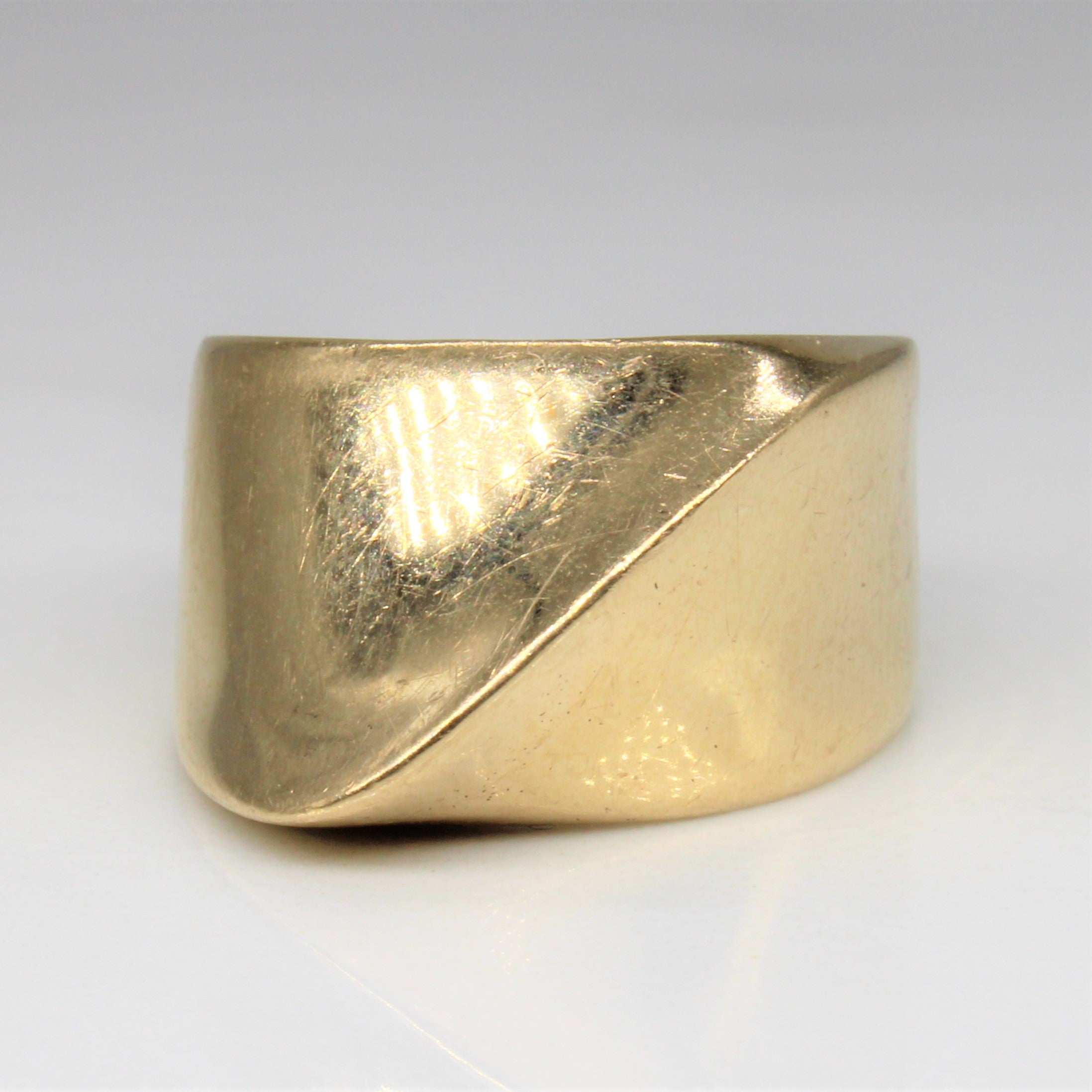 Yellow Gold Bypass Wave Ring | SZ 5 |
