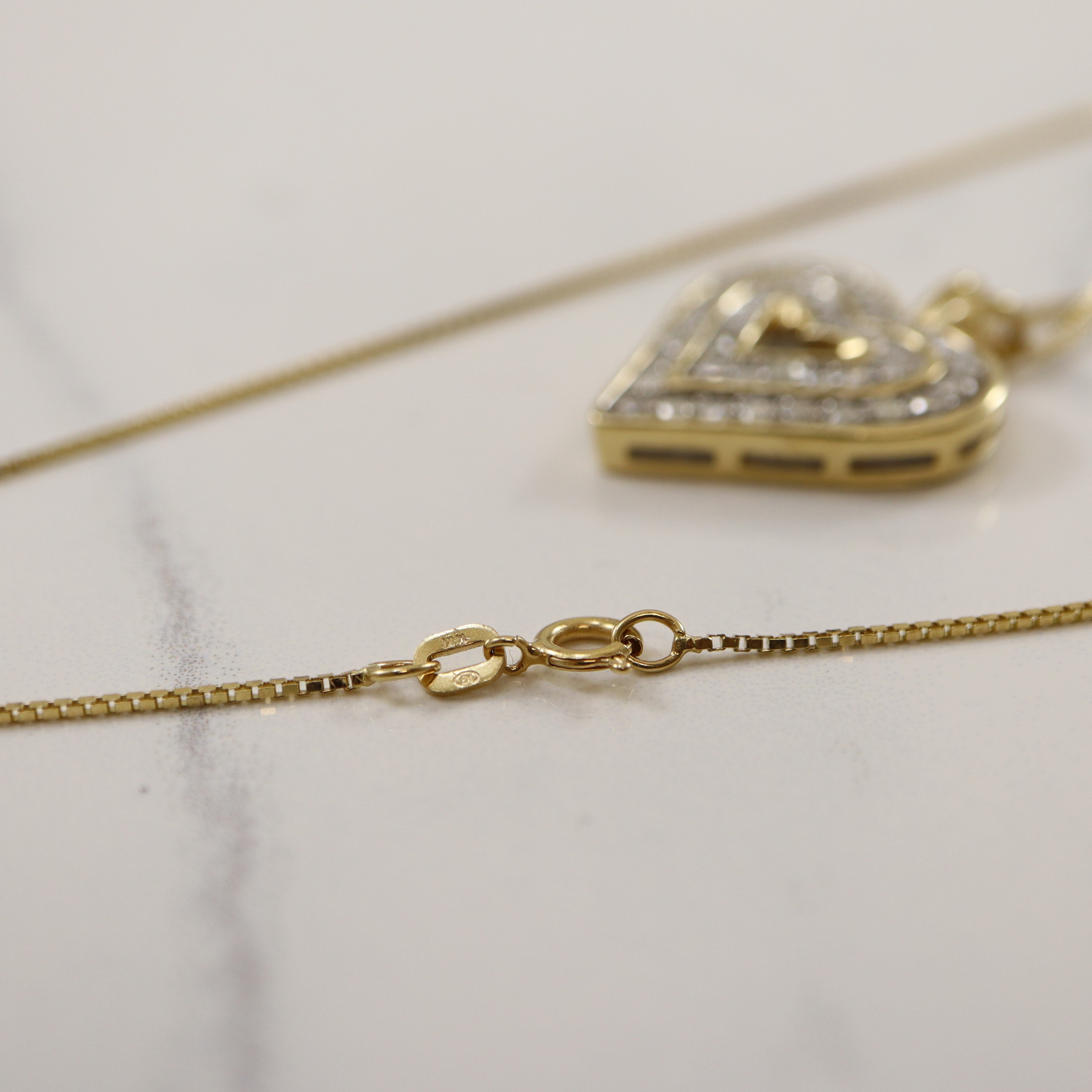 Channel Set Diamond Heart Necklace | 0.70ctw | 34" |