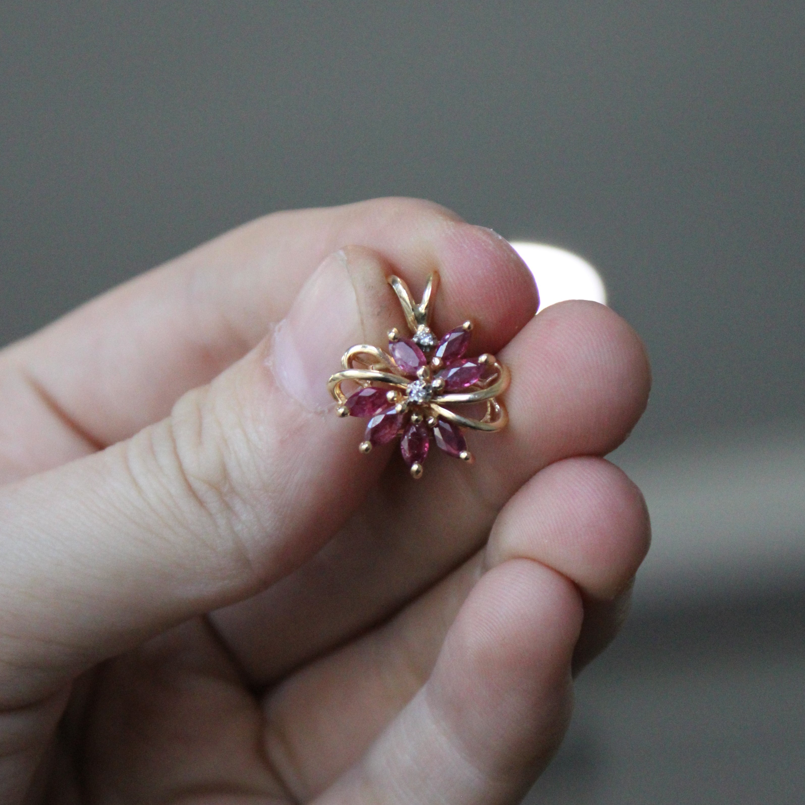 Synthetic Ruby & Diamond Pendant | 1.05ctw, 0.03ctw |