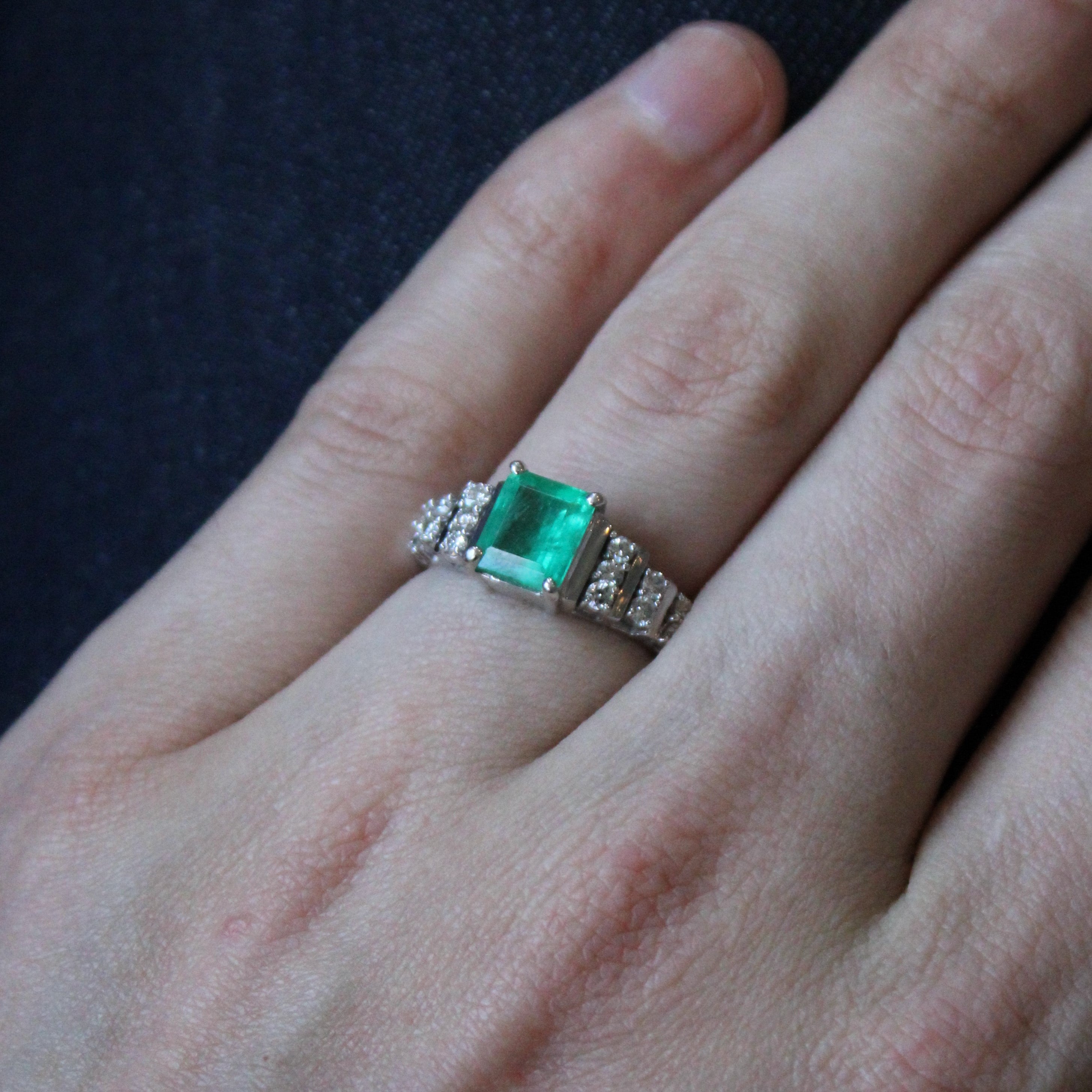 Emerald & Diamond Ring | 1.45ct, 0.50ctw | SZ 8 |