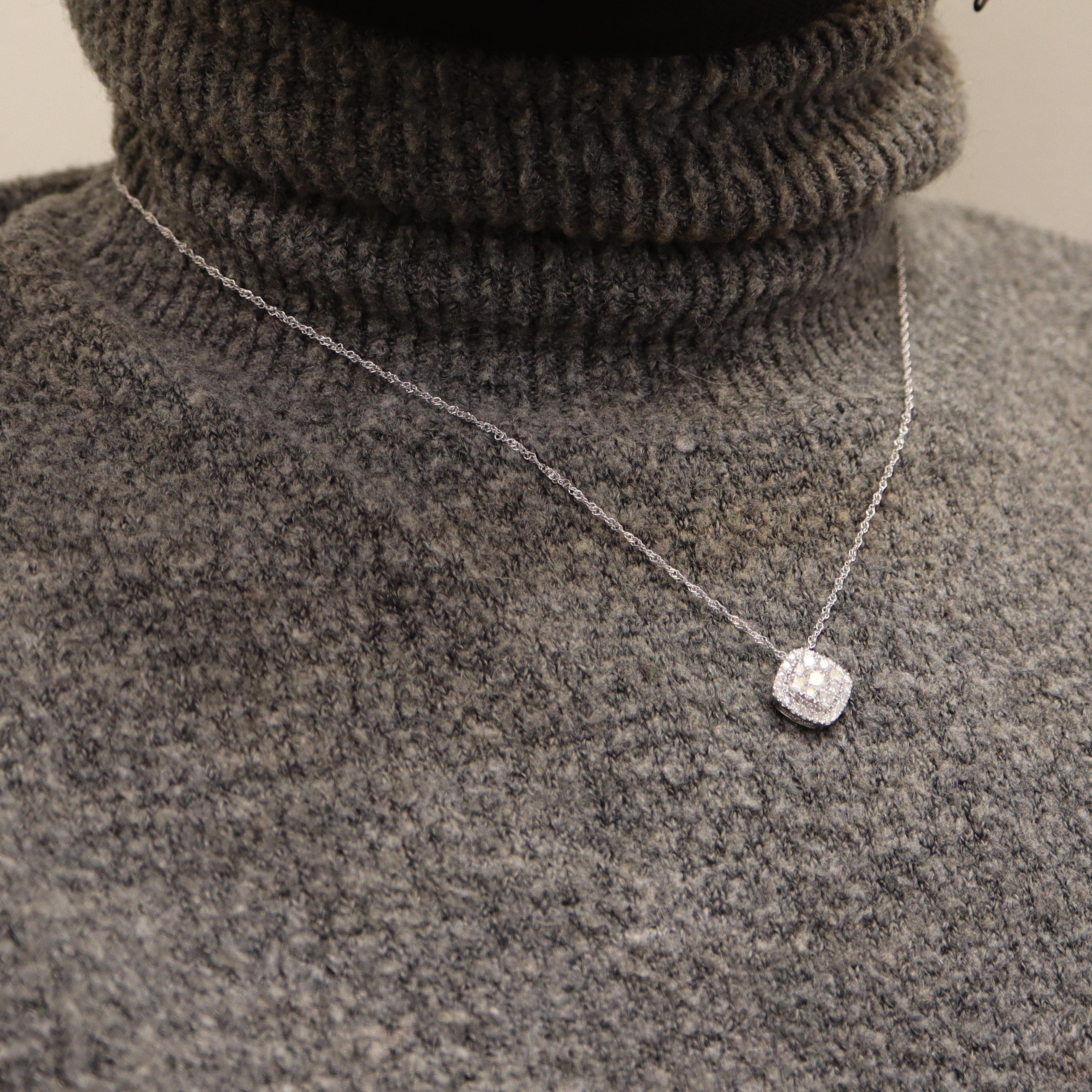 Cluster Diamond Necklace | 0.80ctw | 21" |