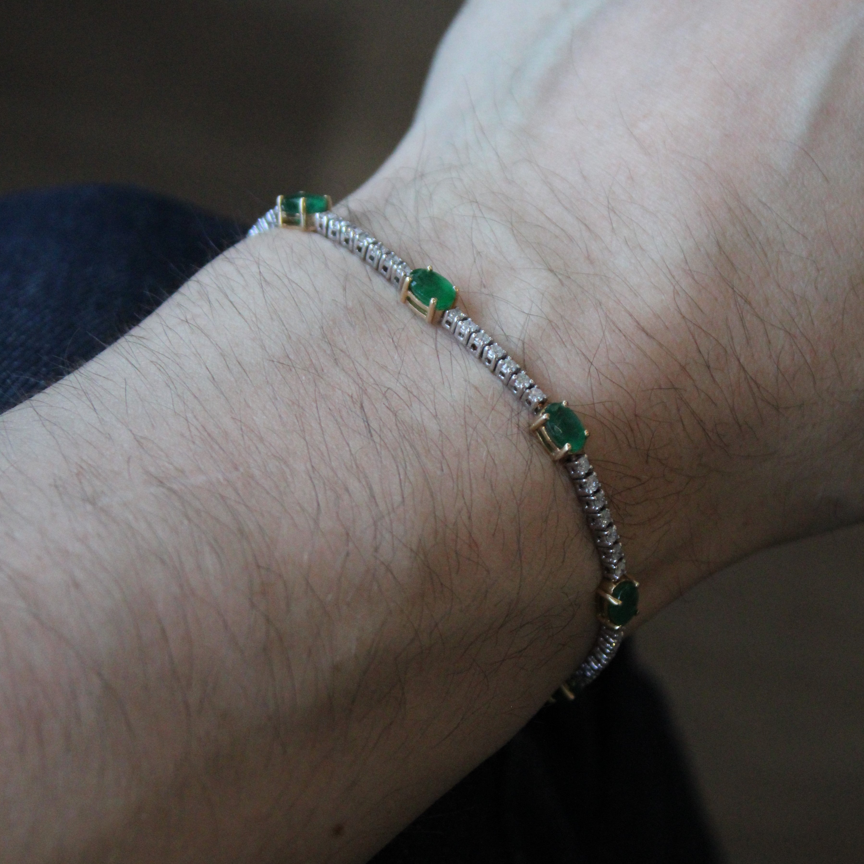Emerald & Diamond Tennis Bracelet | 3.55ctw, 1.00ctw | 7" |