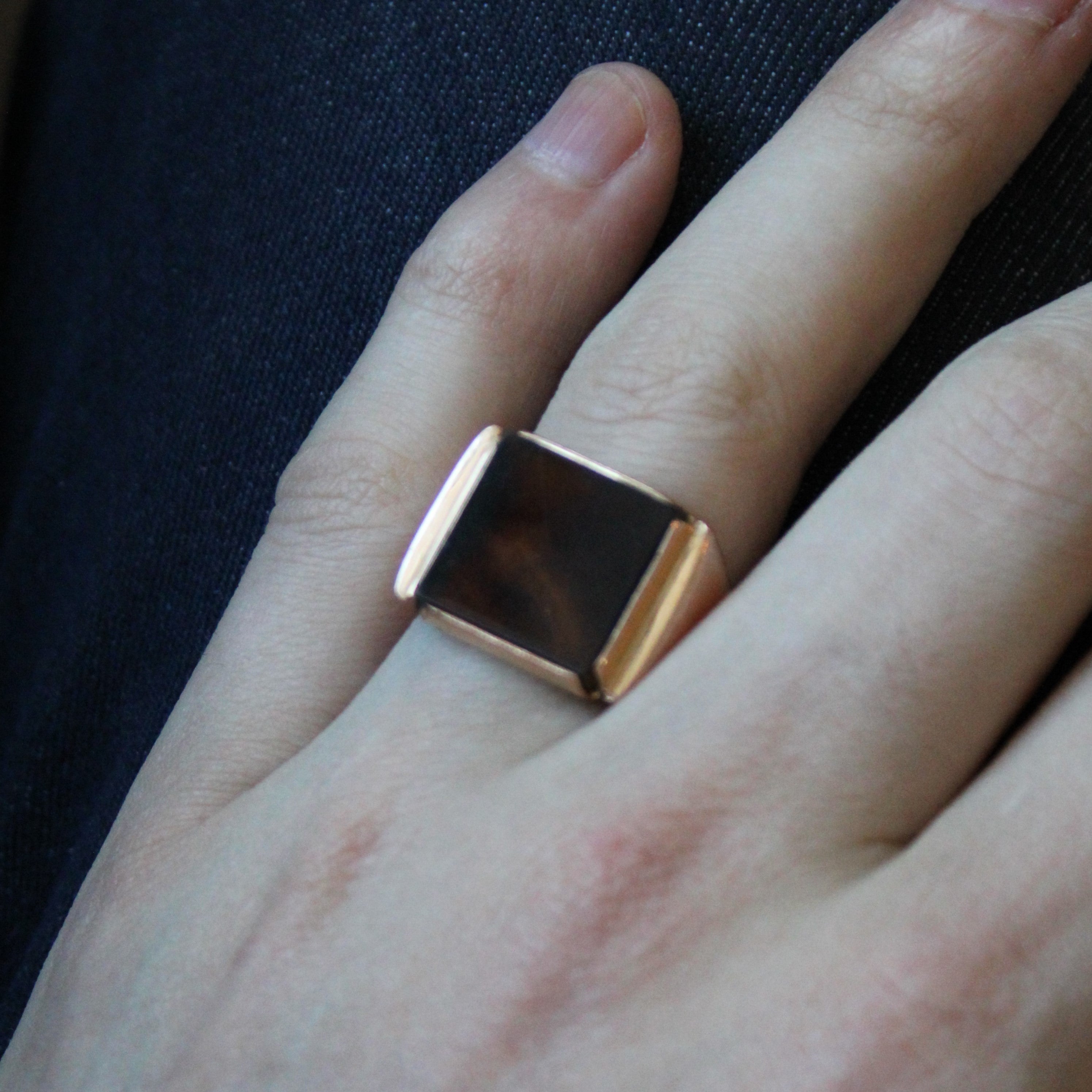 Retro Agate Cocktail Ring | 4.60ct | SZ 7.75 |