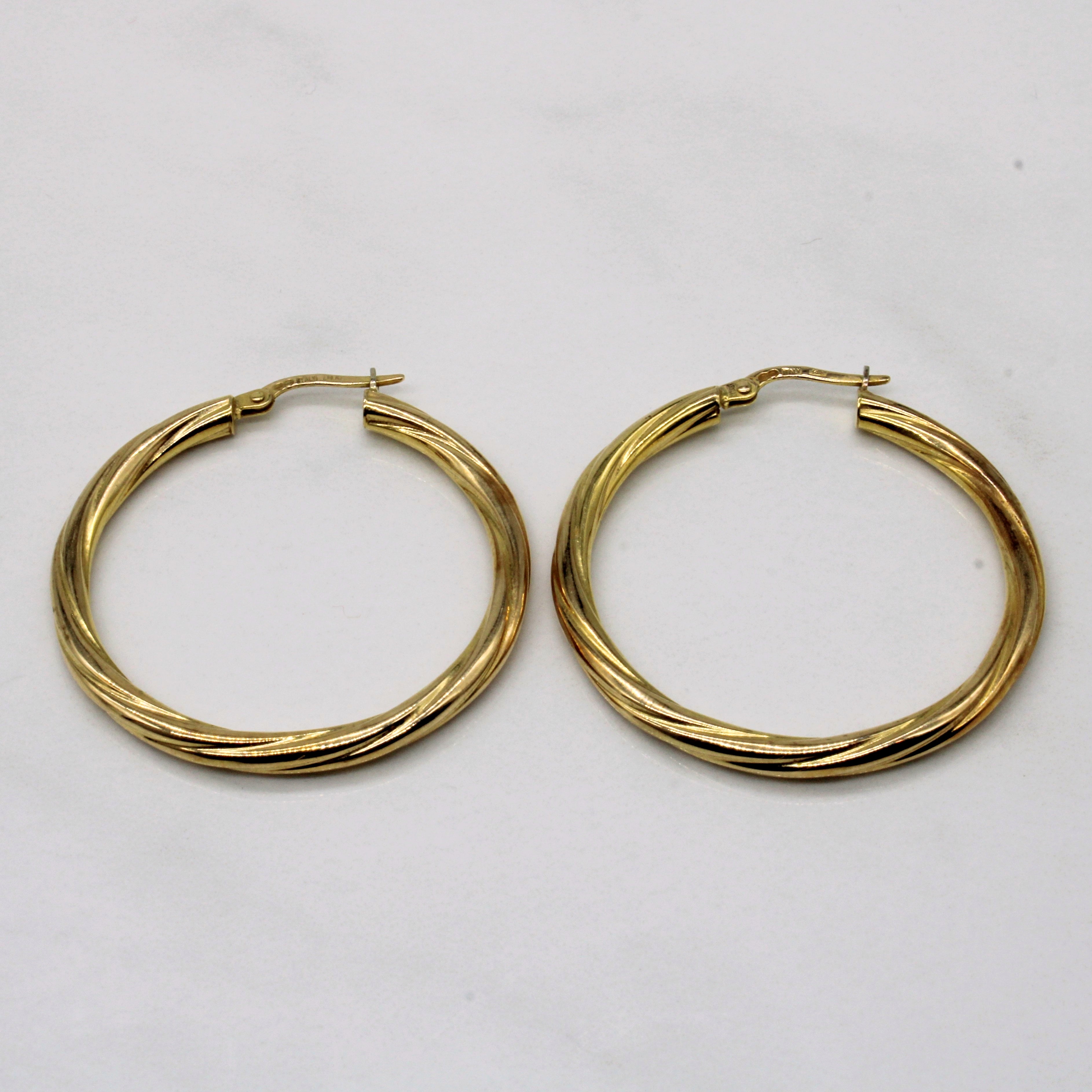 14k Yellow Gold Hoop Earrings
