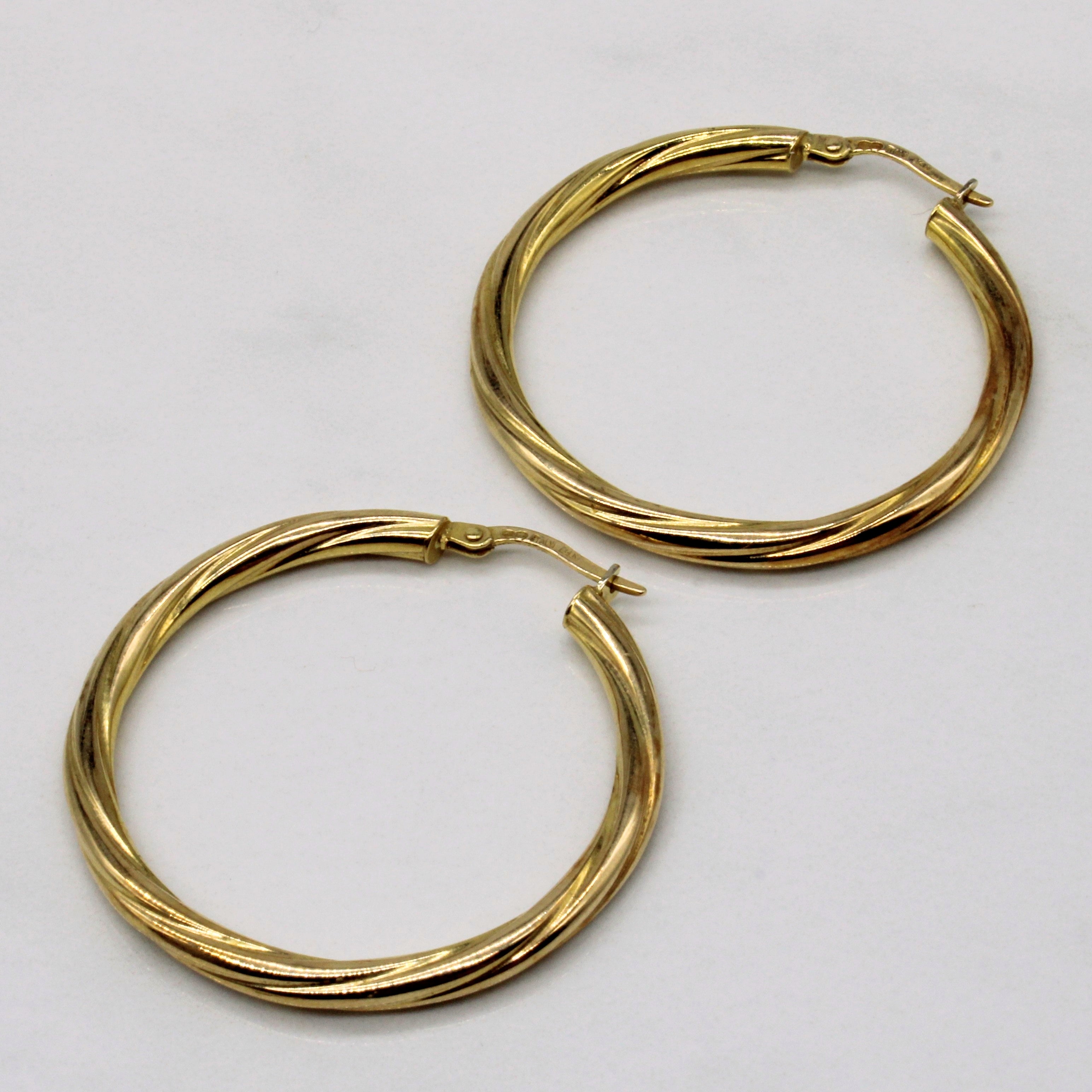 14k Yellow Gold Hoop Earrings