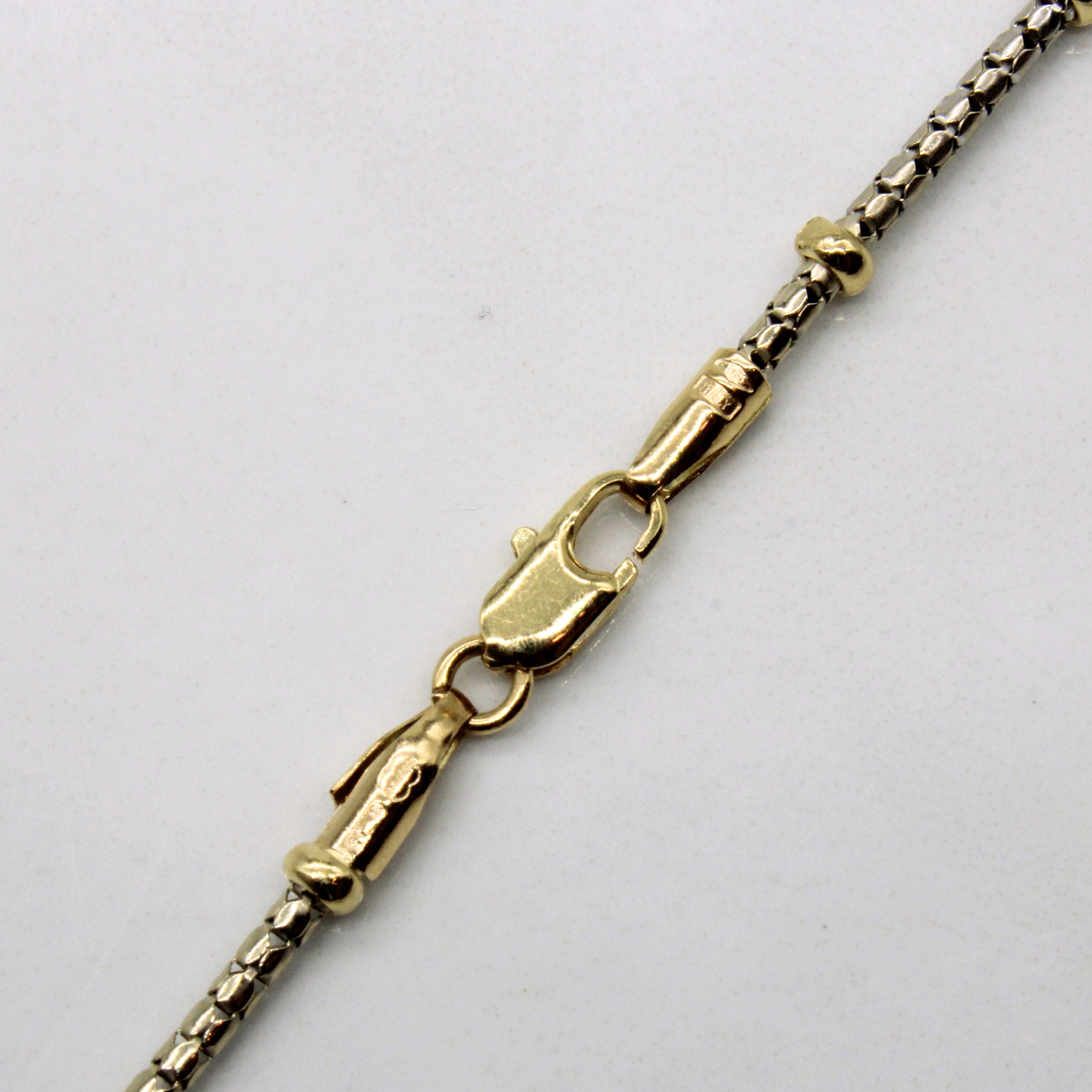 14k Two Tone Gold Necklace | 16" |