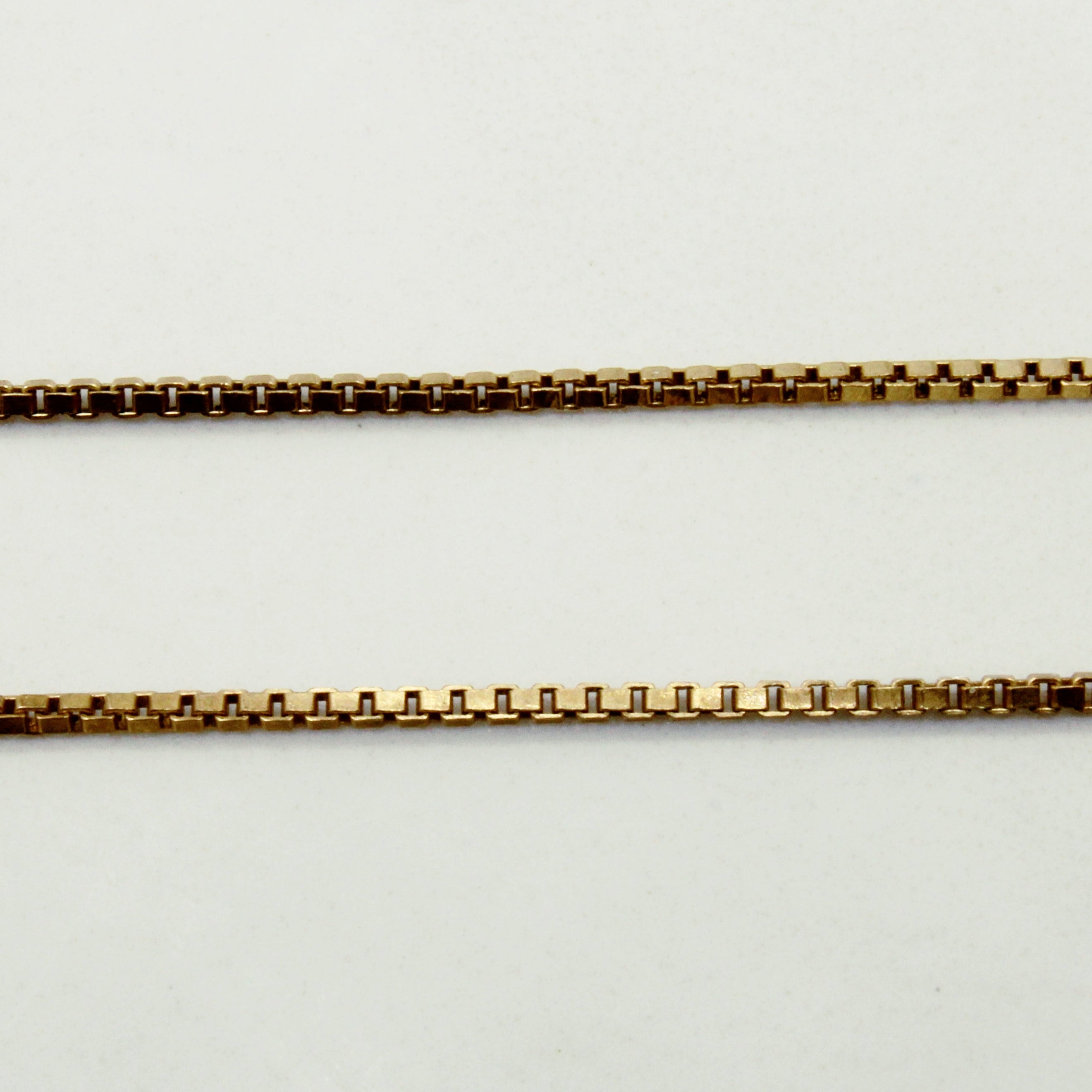 18k Yellow Gold Box Link Choker | 16" |