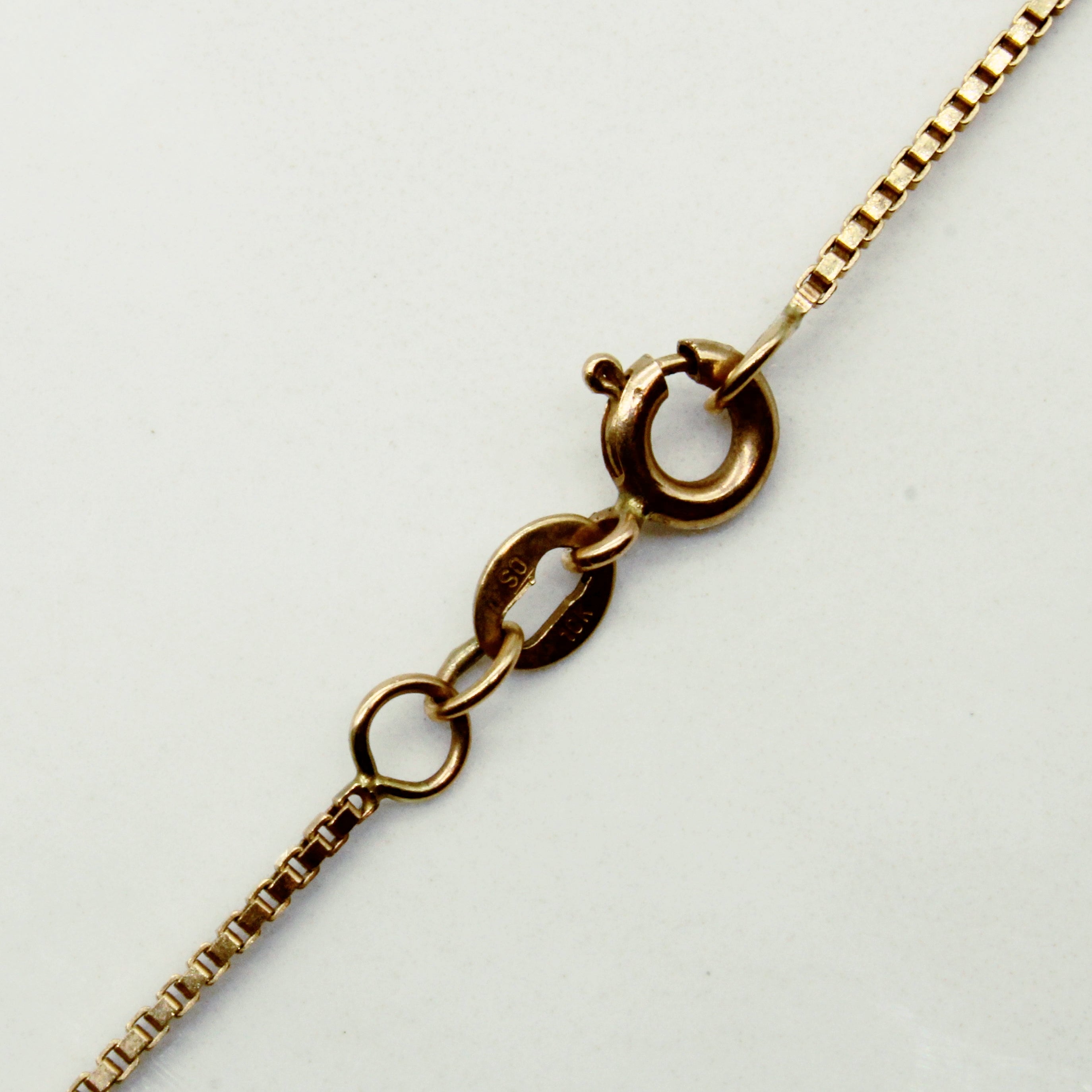 18k Yellow Gold Box Link Choker | 16" |