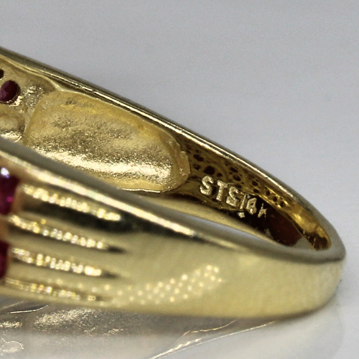 Synthetic Ruby Waterfall Ring | 0.60ctw | SZ 6 |