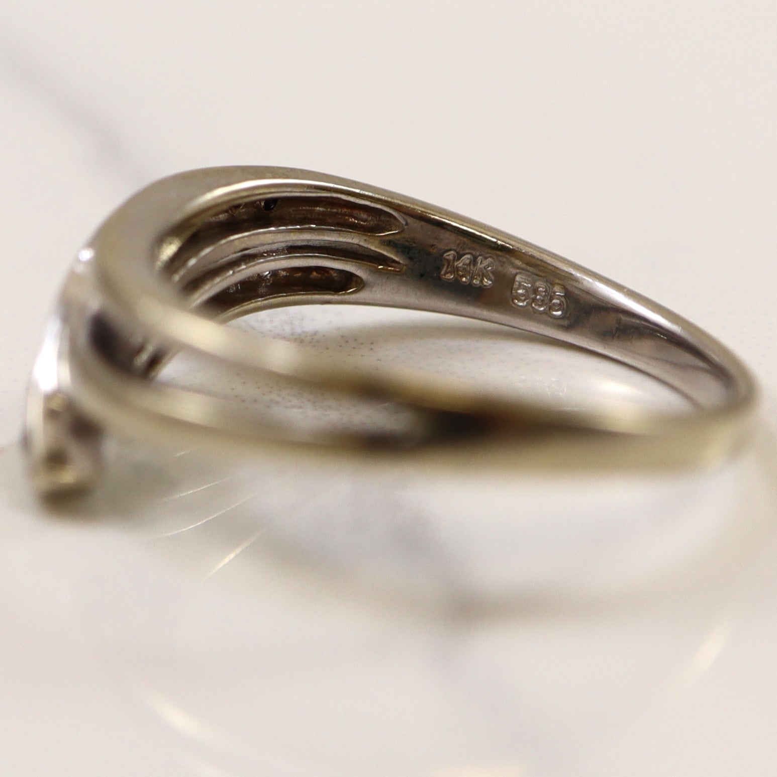 Black & White Diamond Bypass Ring | 0.17ctw | SZ 5.75 |