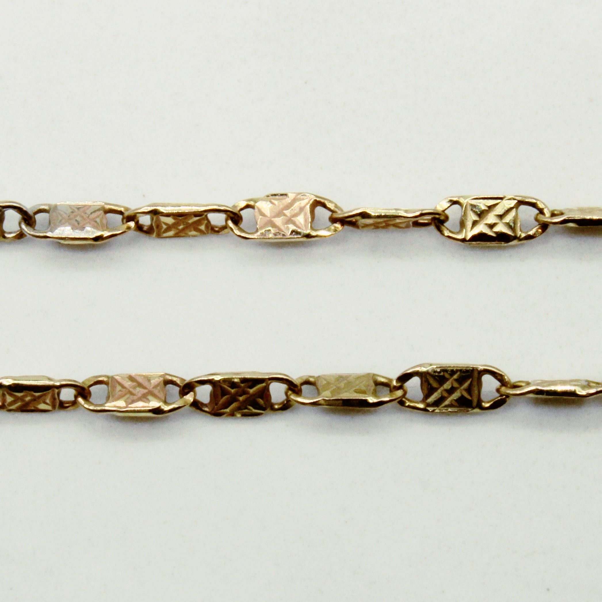 14k Multi Tone Bar Link Necklace | 18" |