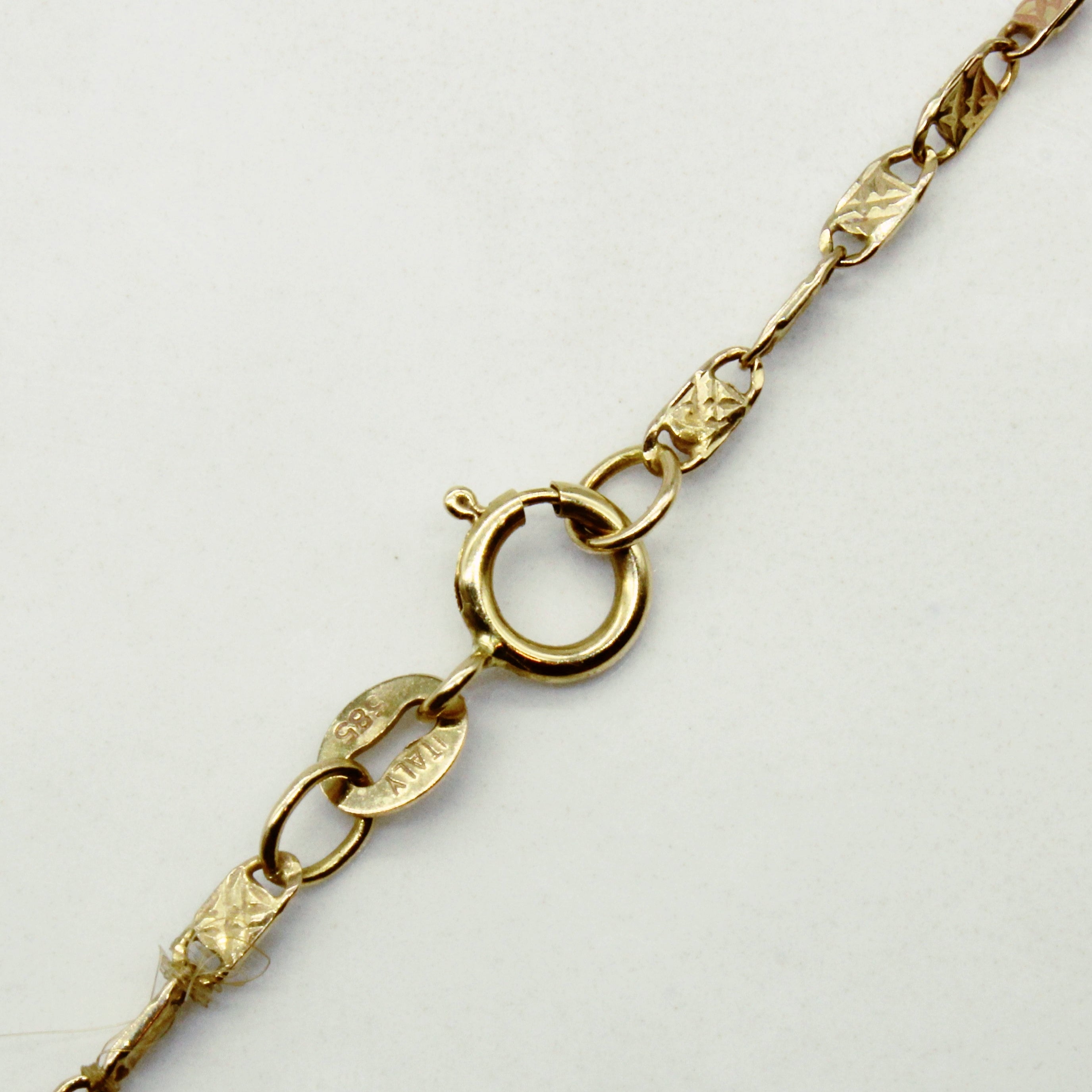14k Multi Tone Bar Link Necklace | 18" |