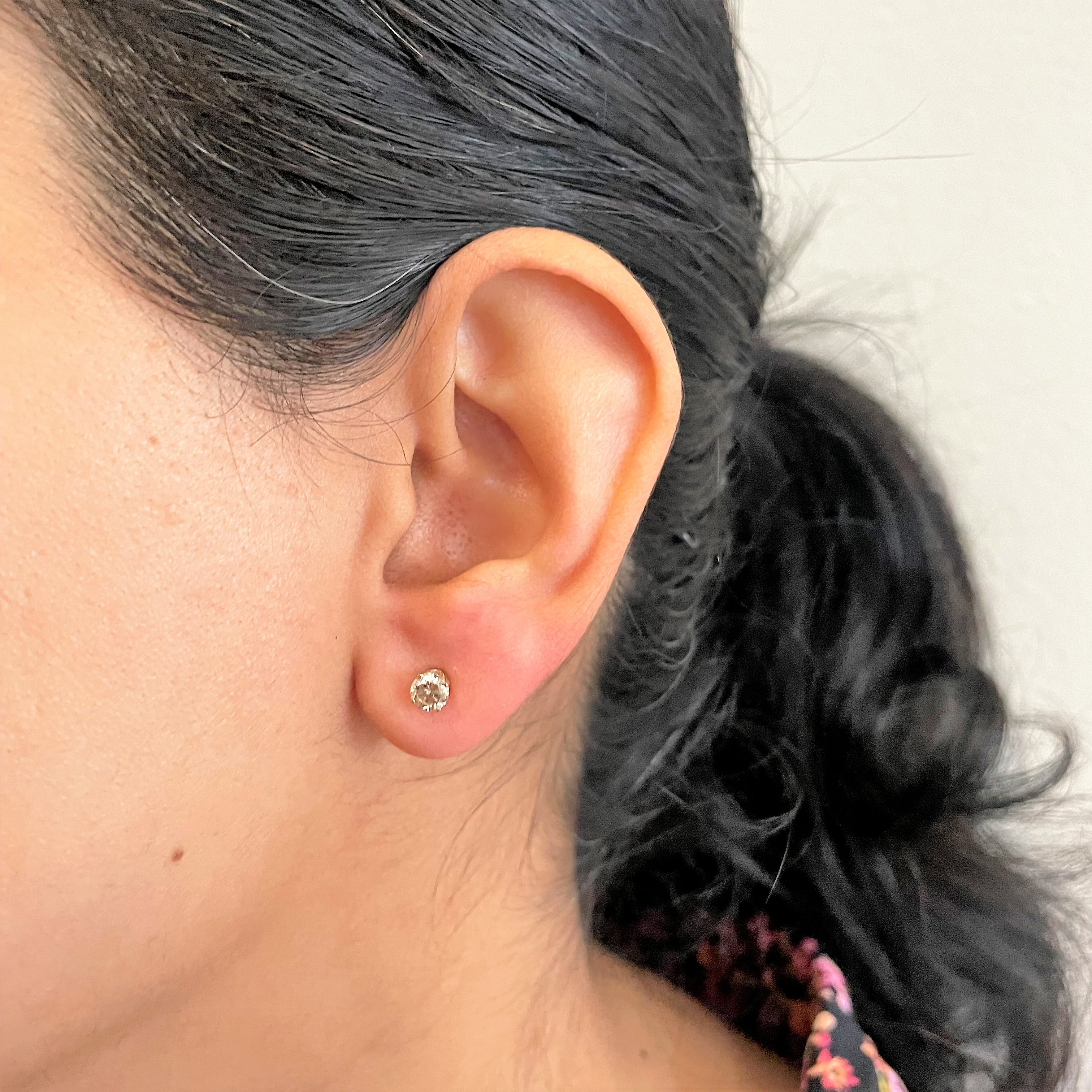 Champagne Diamond Stud Earrings | 0.58ctw |