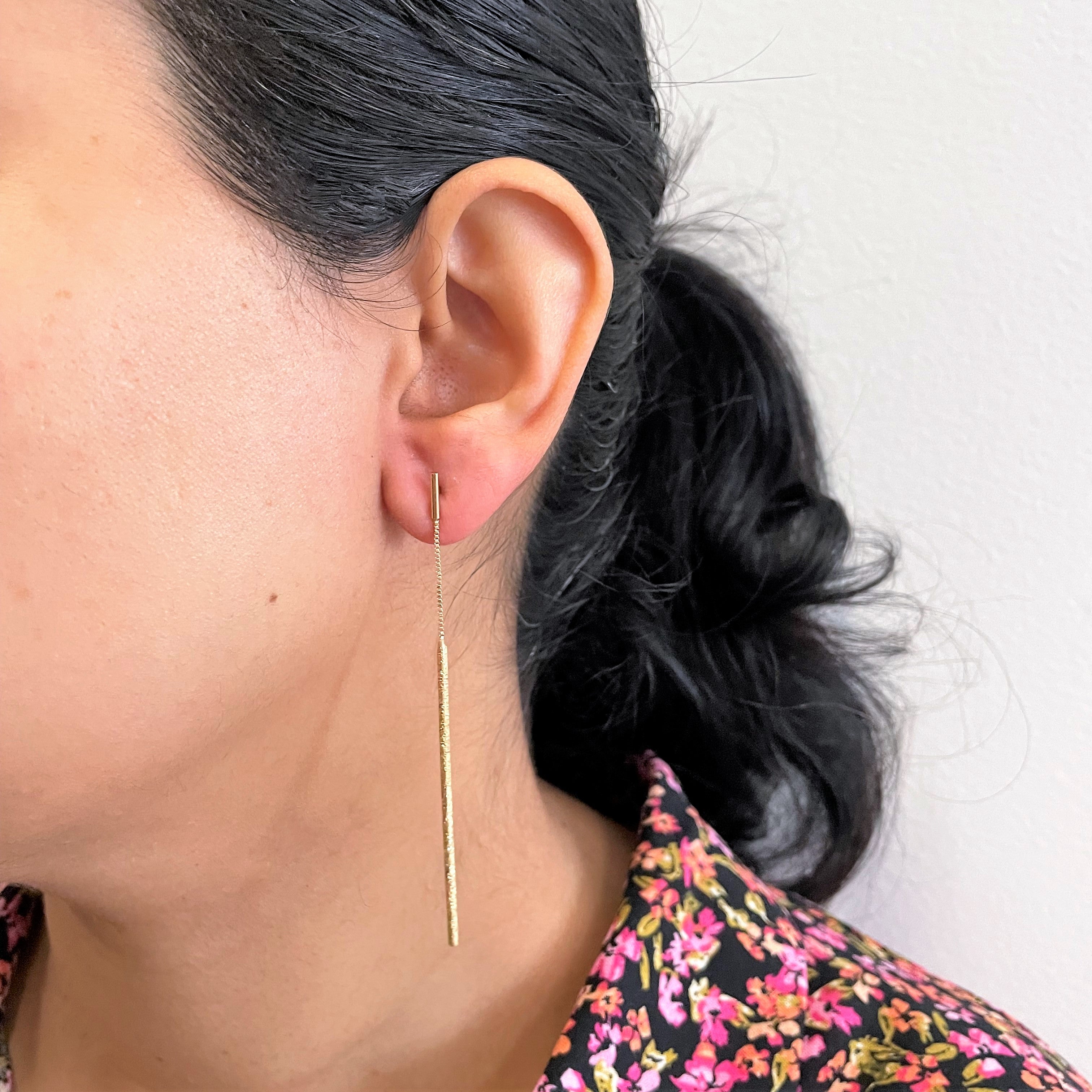 Golden Bar Drop Earrings |