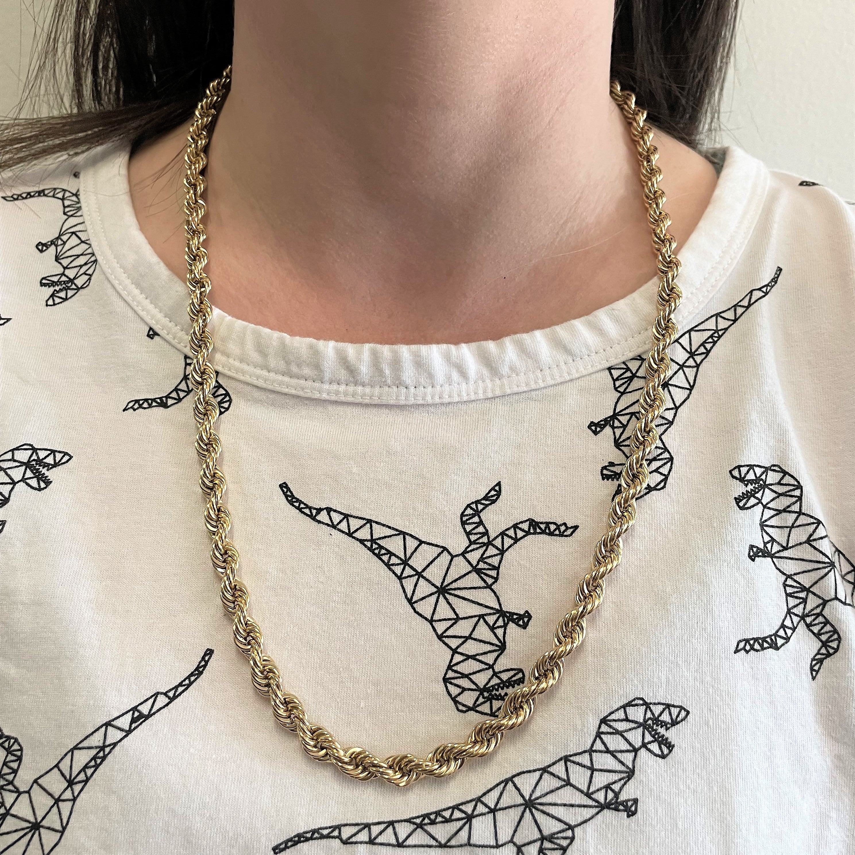 Chaîne corde en or jaune 14 carats | 24" |