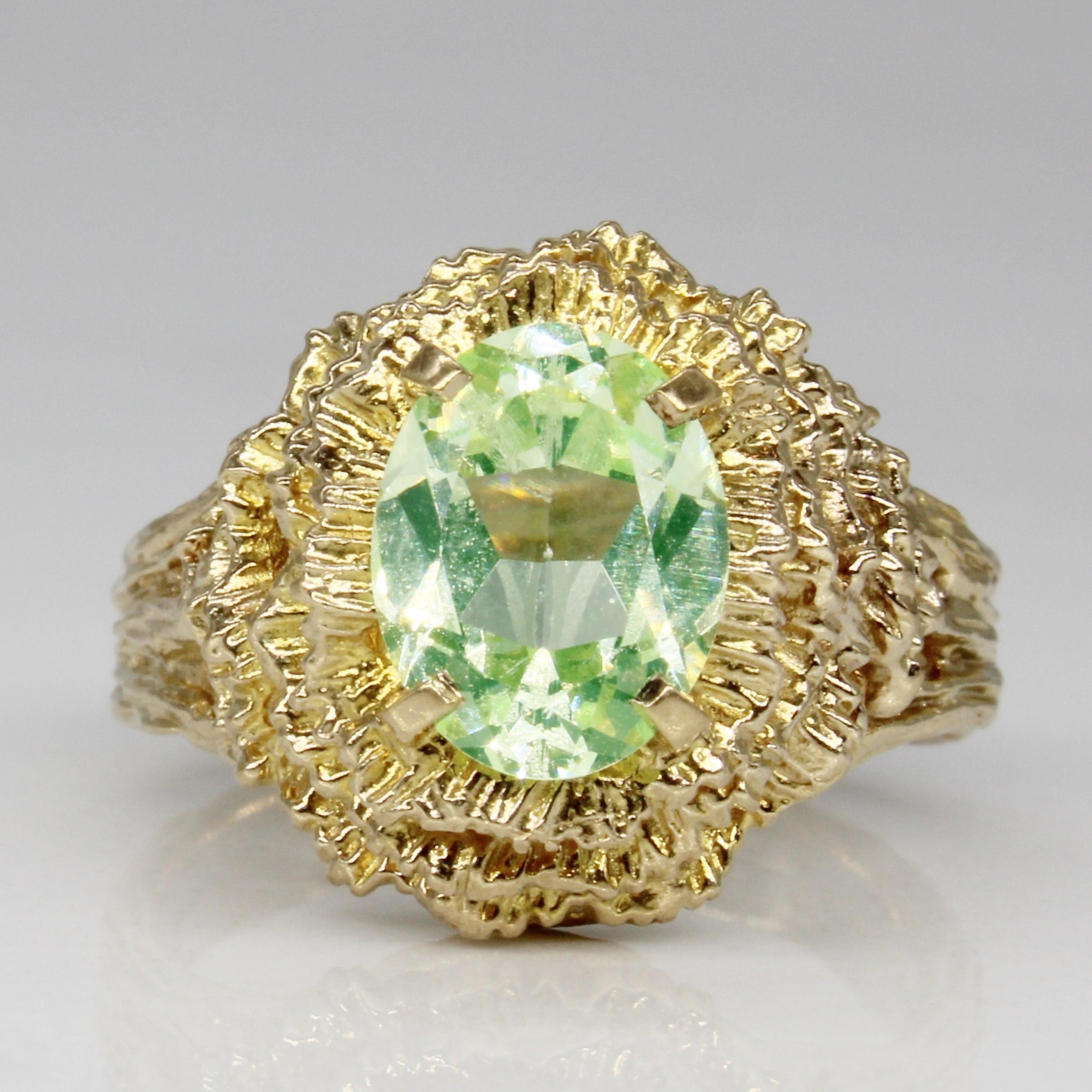 Synthetic Spinel High Set Cocktail Ring | 1.78ct | SZ 6 |