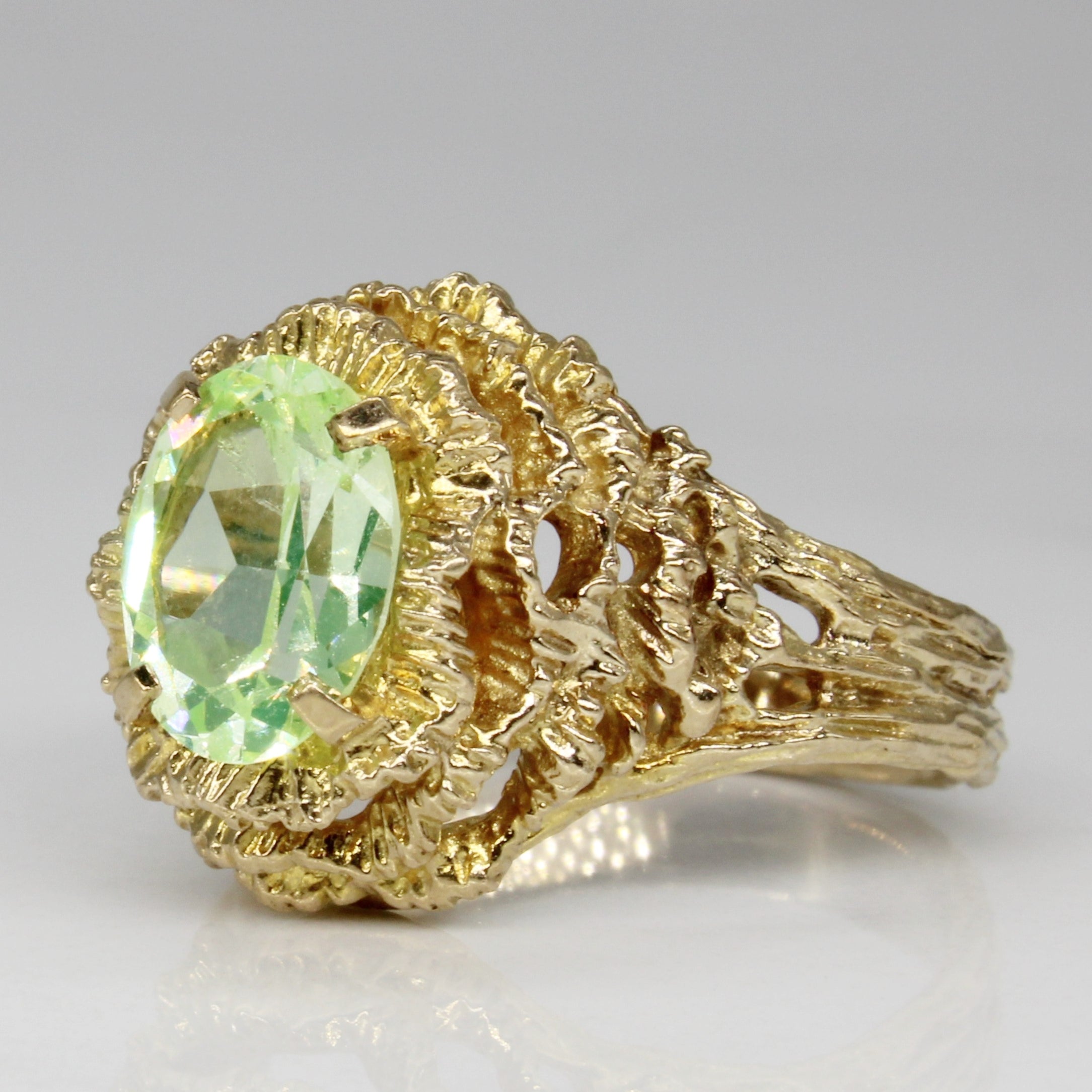 Synthetic Spinel High Set Cocktail Ring | 1.78ct | SZ 6 |