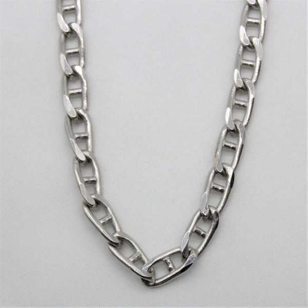 10k White Gold Anchor Chain Necklace | 20