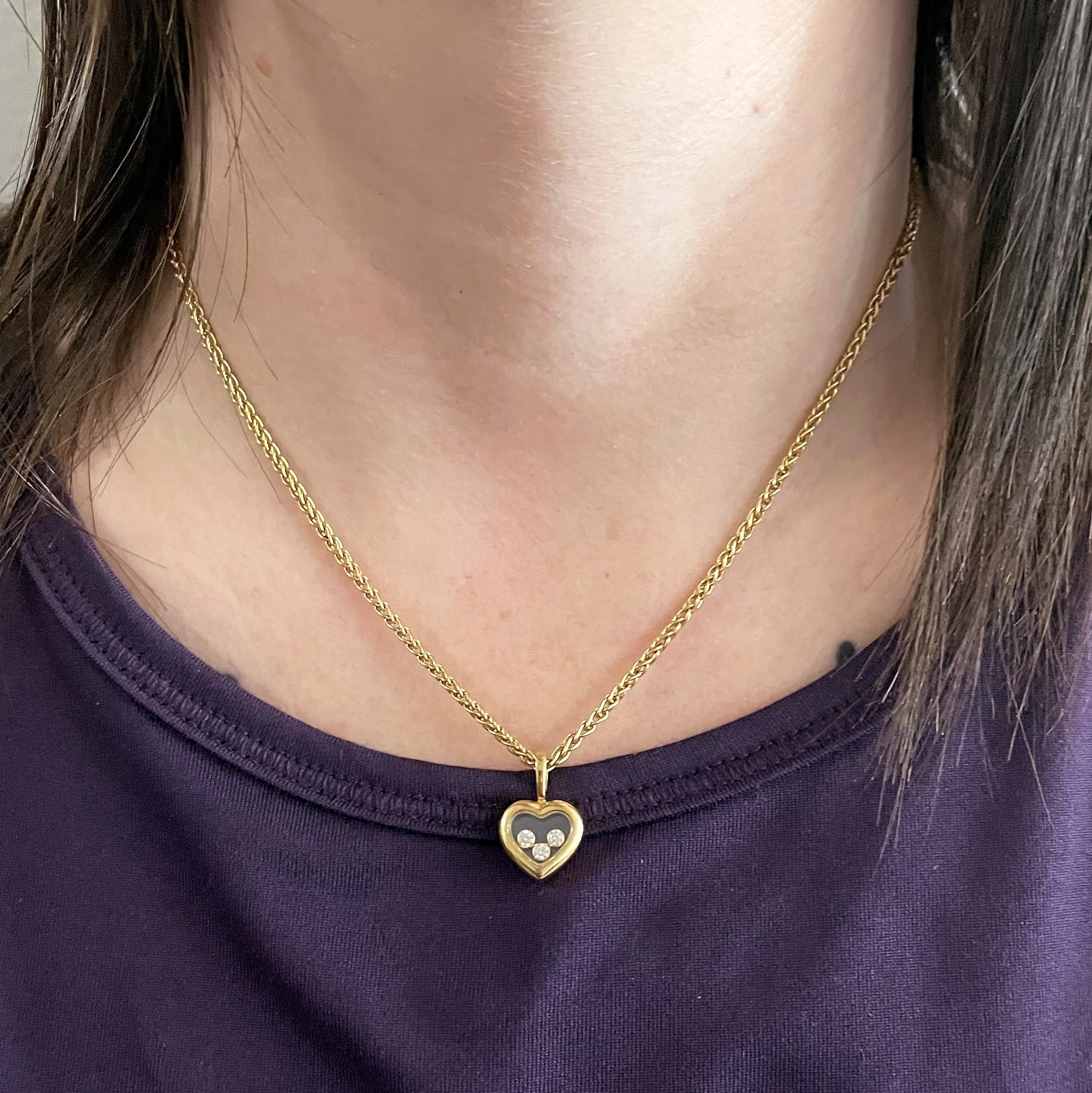 Chopard' Happy Diamonds Icons Pendant Necklace | 0.15ctw | 16"|