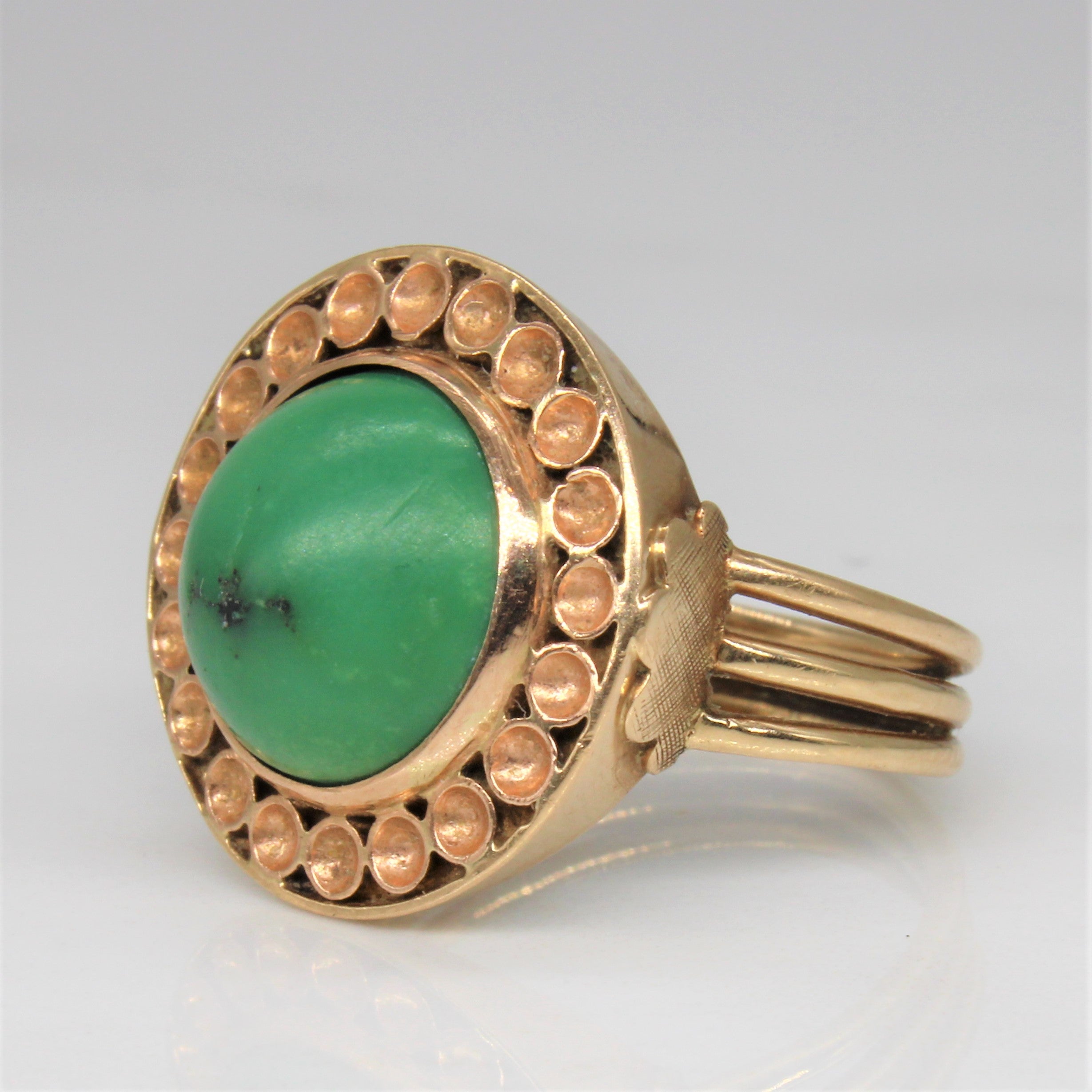 Green Turquoise Cocktail Ring | 4.50ct | SZ 7.75 |