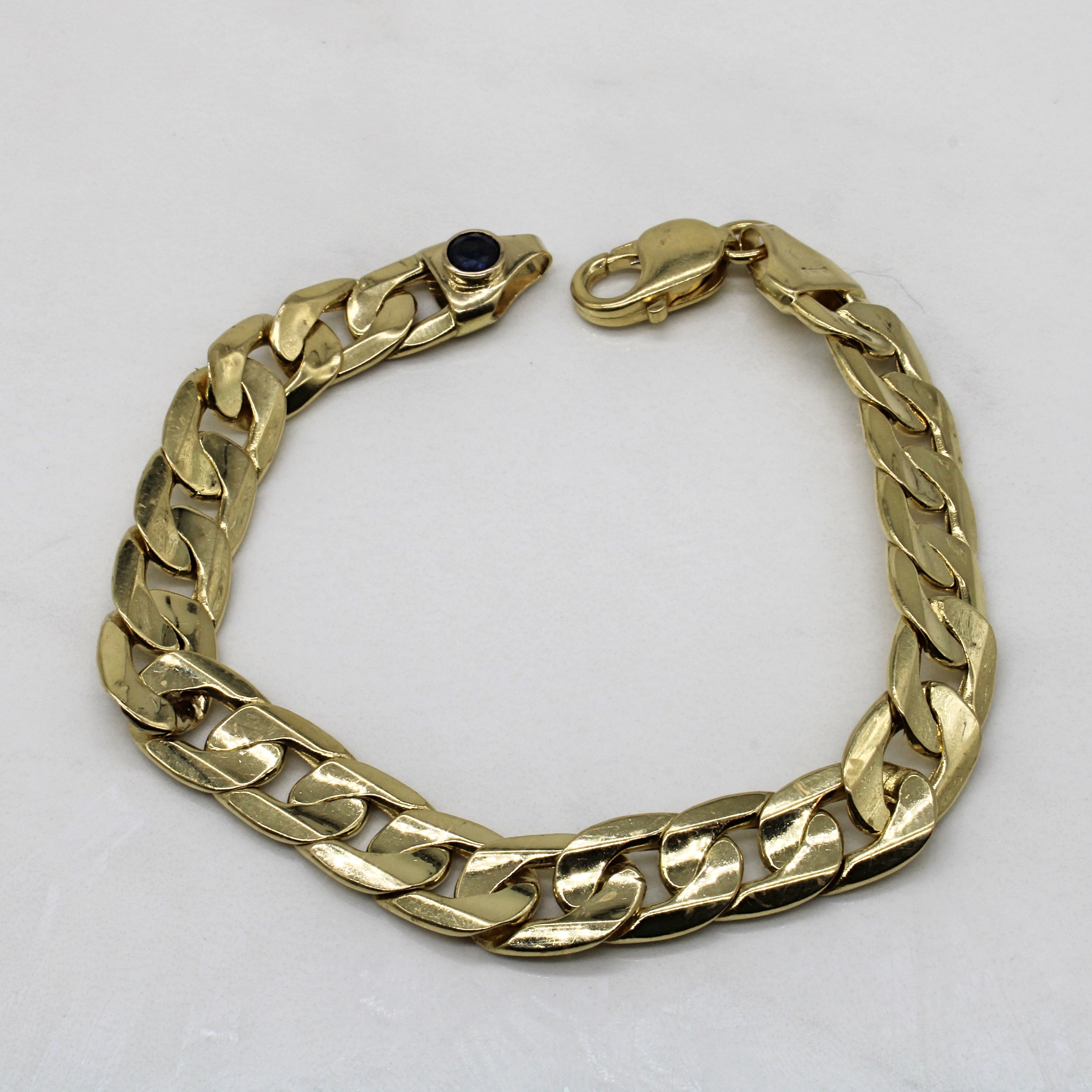 Bracelet à maillons gourmette en saphir | 0,50 ct | 8,5 po |