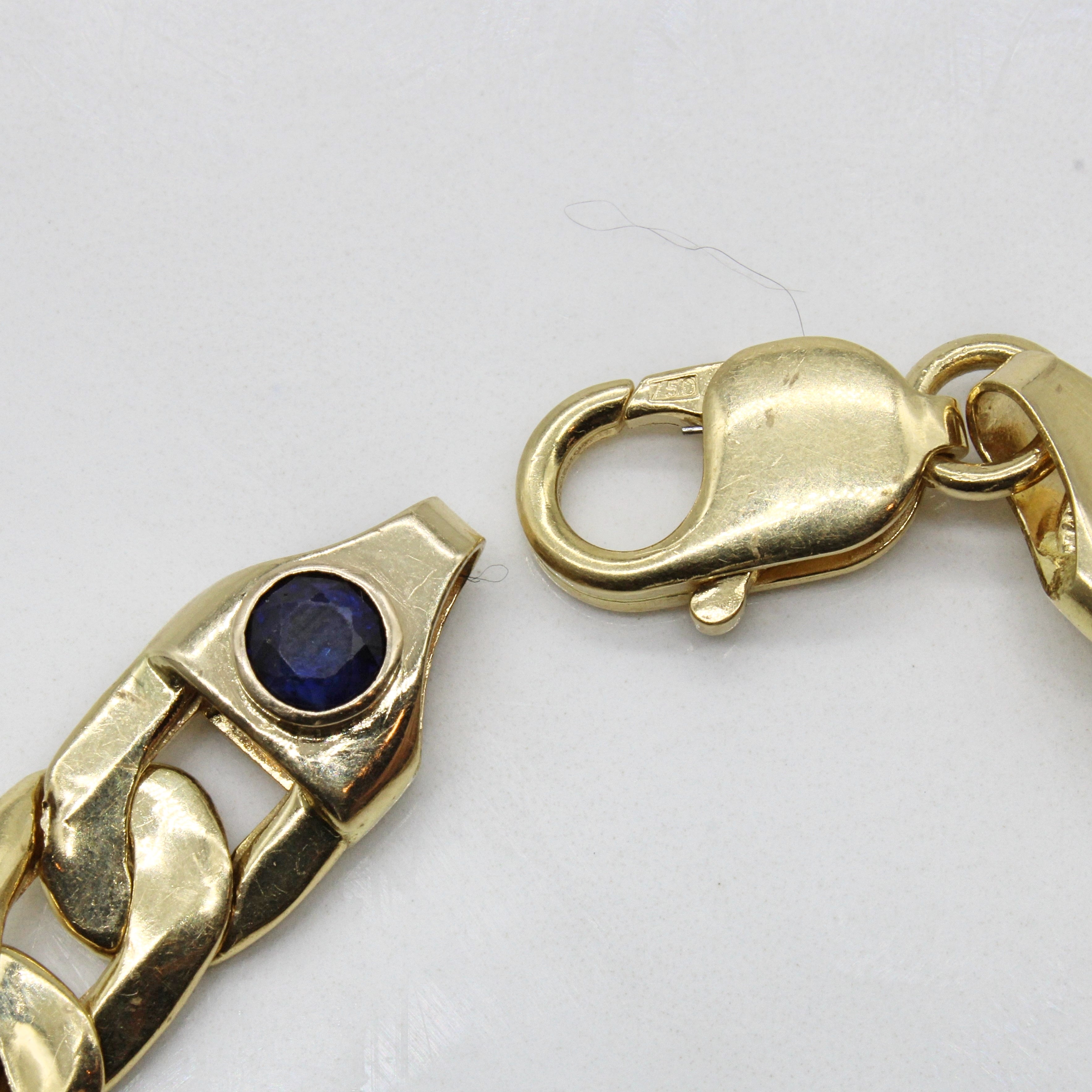 Bracelet à maillons gourmette en saphir | 0,50 ct | 8,5 po |