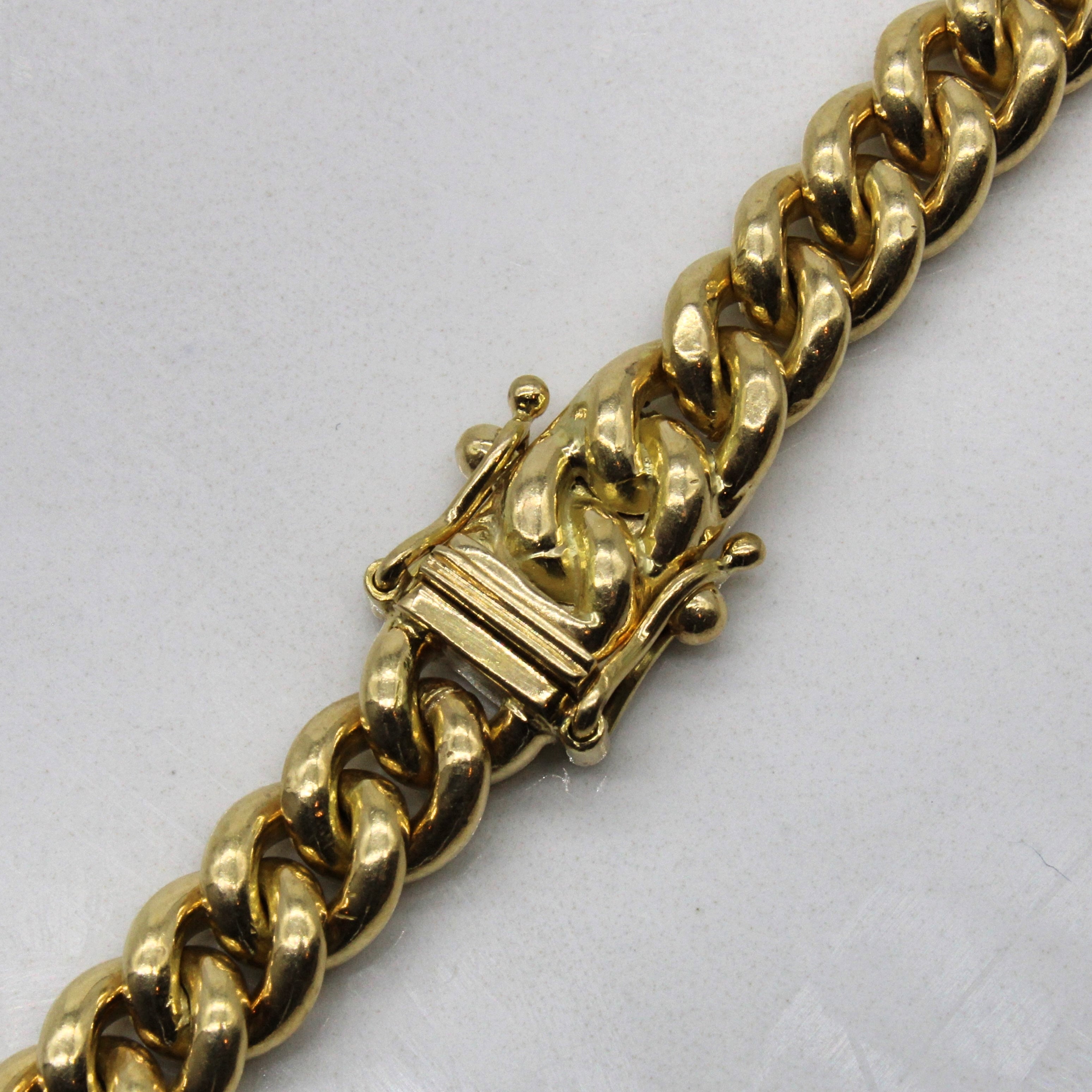 Sapphire Cabochon Cuban Link Necklace | 7.70ctw | 17" |
