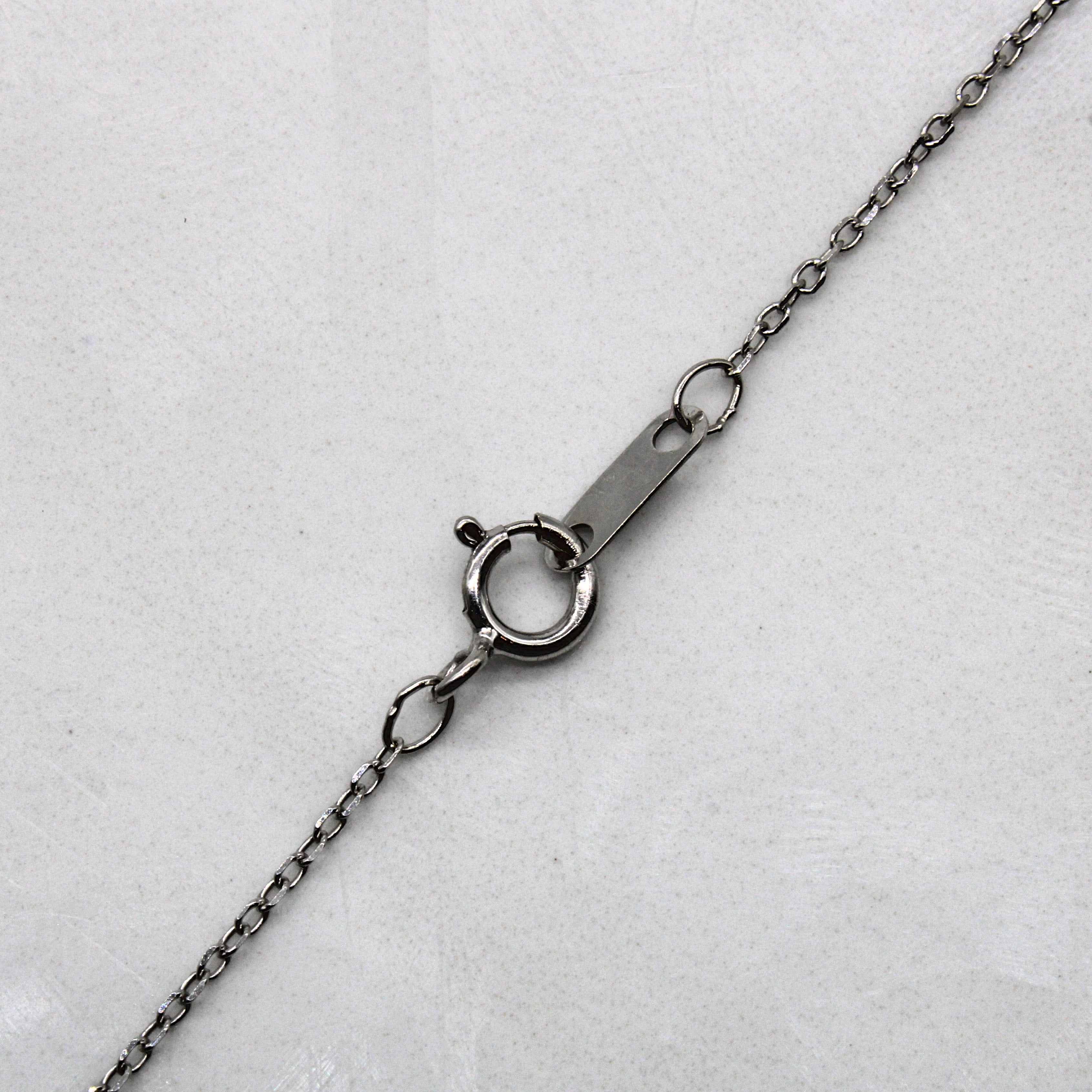 Pearl & Diamond Drop Necklace | 0.03ctw | 17" |