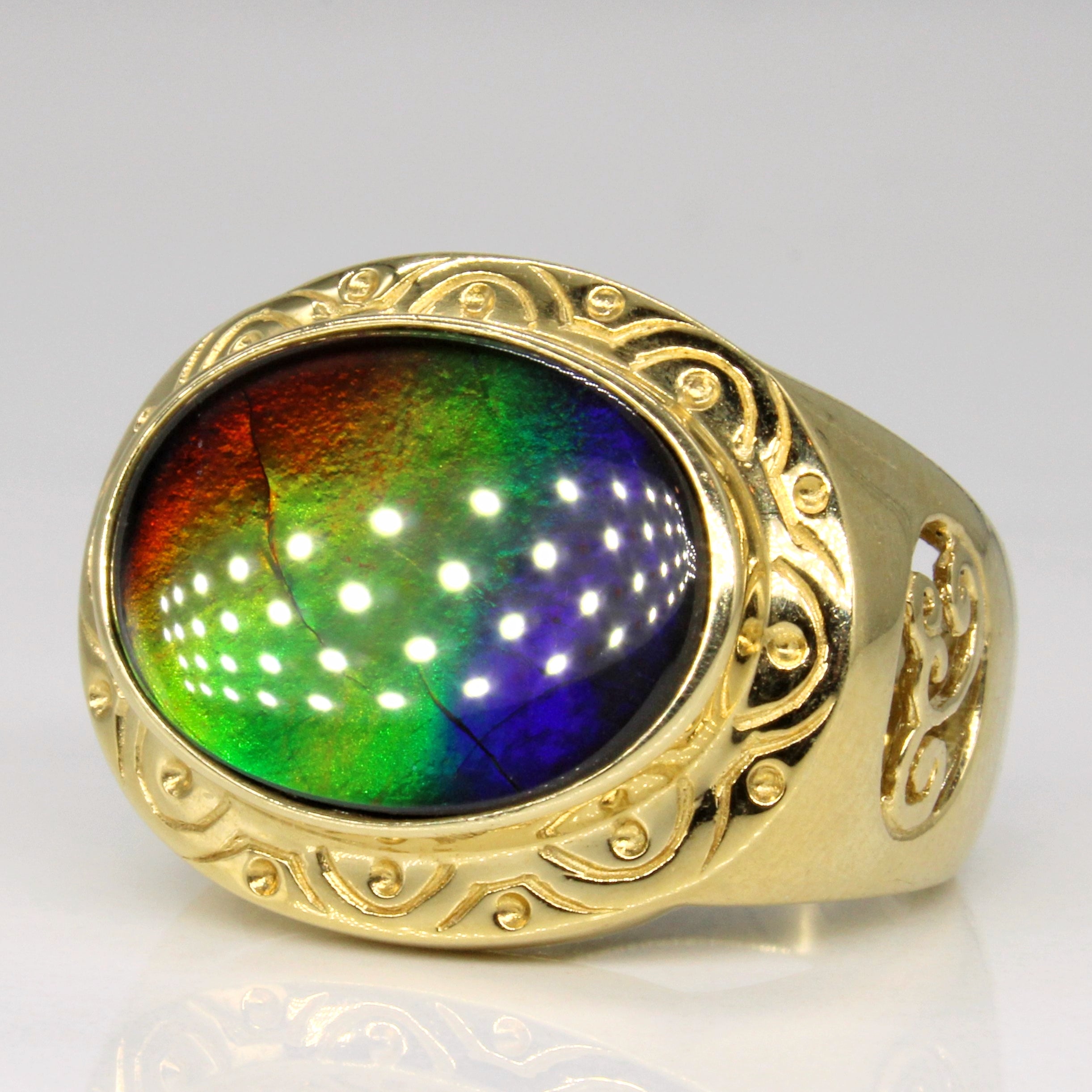 Ammolite Cocktail Ring | 3.70ct | SZ 7 |